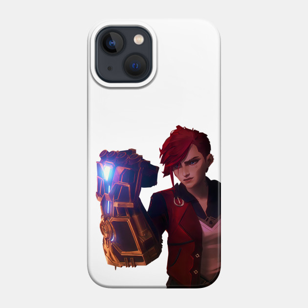 Vi With Her Metal Glove Fist - Arcane Lol - Vi Arcane - Phone Case
