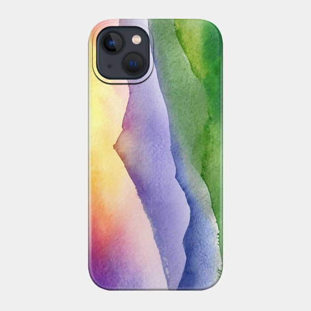 Watercolor Mountains At Dawn - Mountains - Phone Case