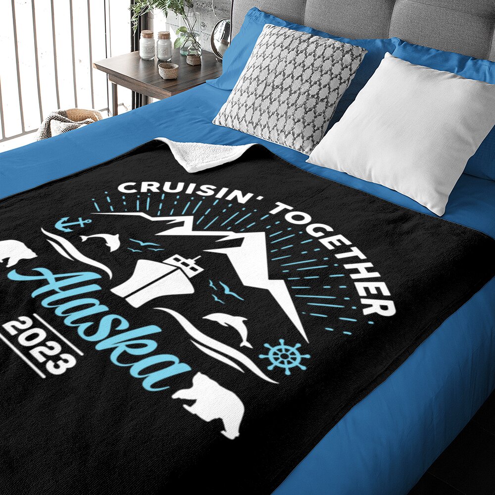 Alaska Cruise 2023 Family Friends Group Travel Matching Baby Blankets