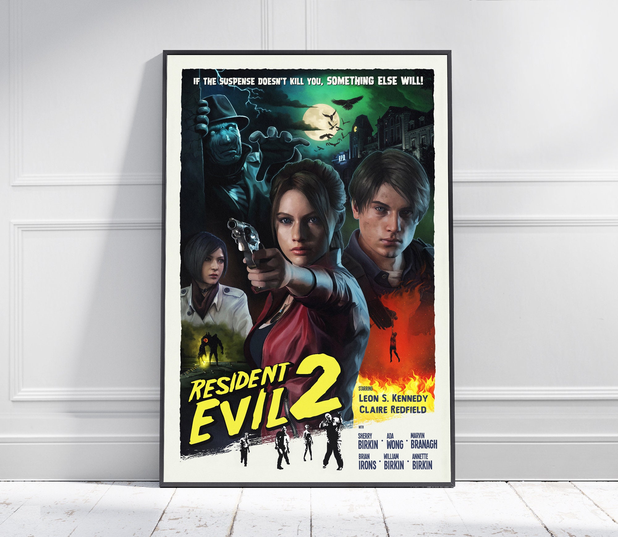 RESIDENT EVIL 2 REMAKE Game Poster | Game Art | Horror Game No Frame