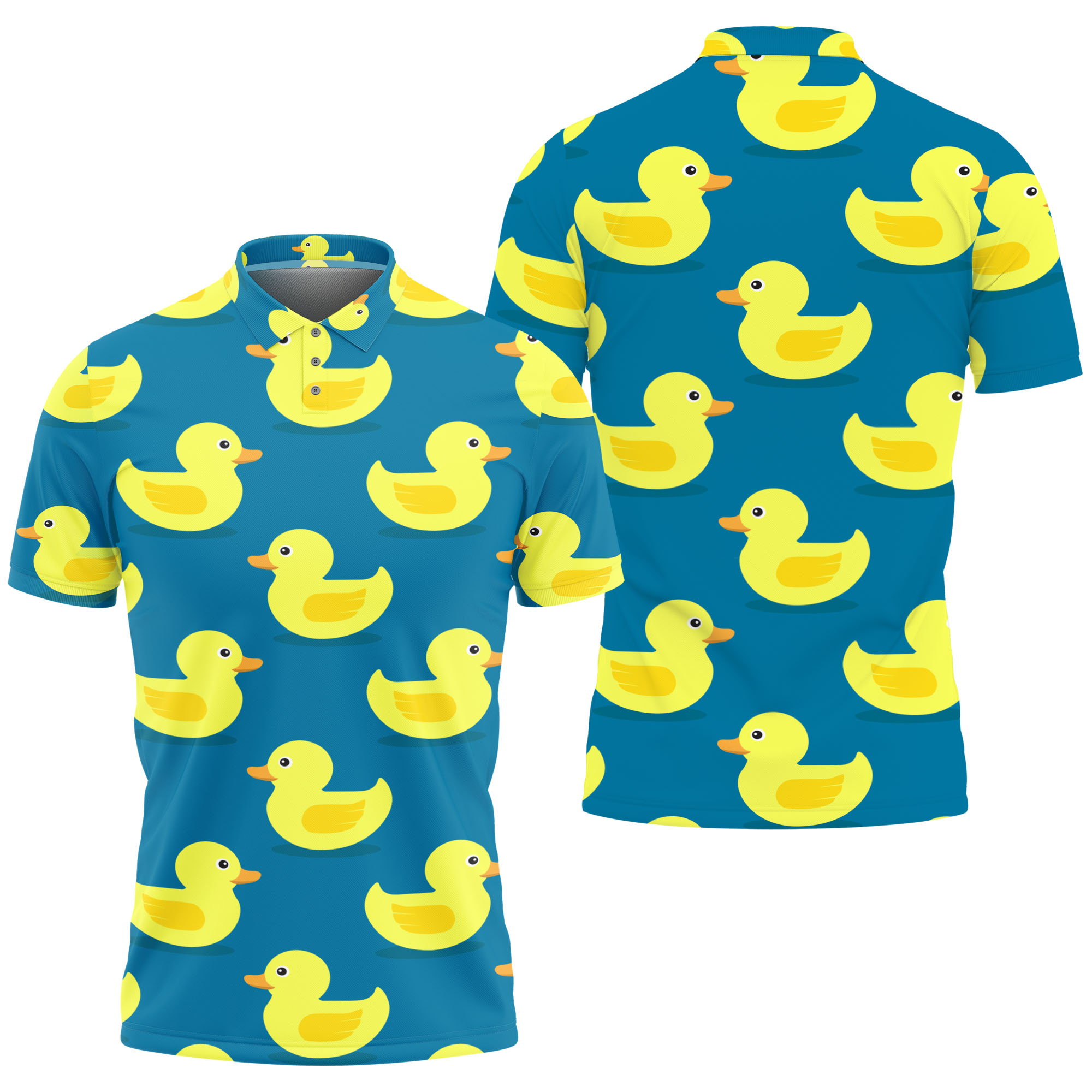 Rubber Duck Polo Shirt For Men, Polo 3d T-shirt, Men Short Sleeve Shirt, Summer Shirt