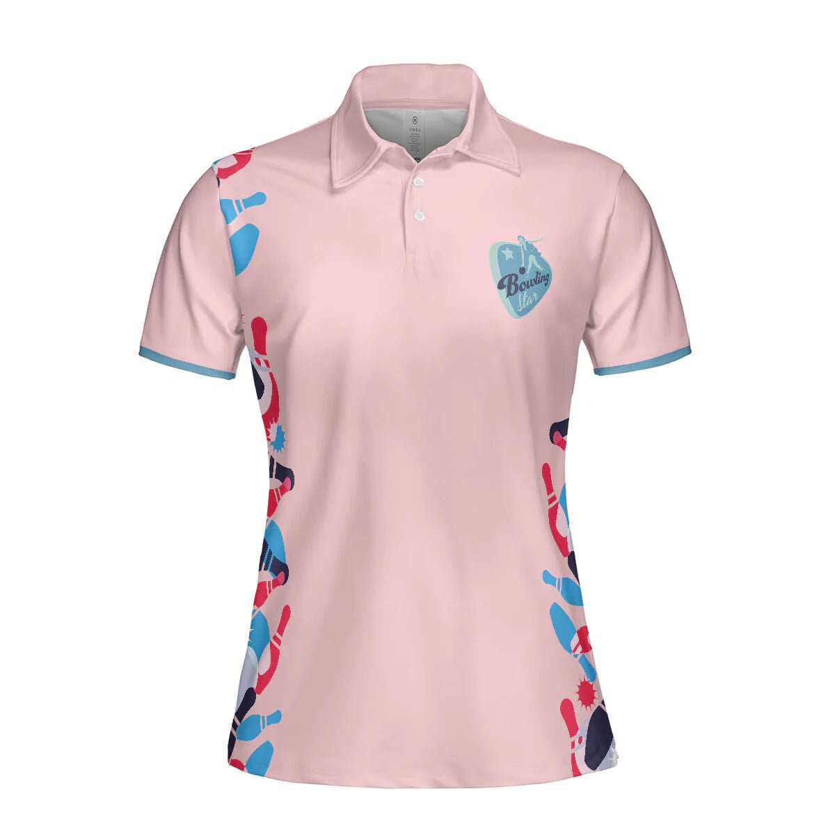 Queen Of The Lanes Bowling Short Sleeve Pink Ladies Bowling Tenpin ...
