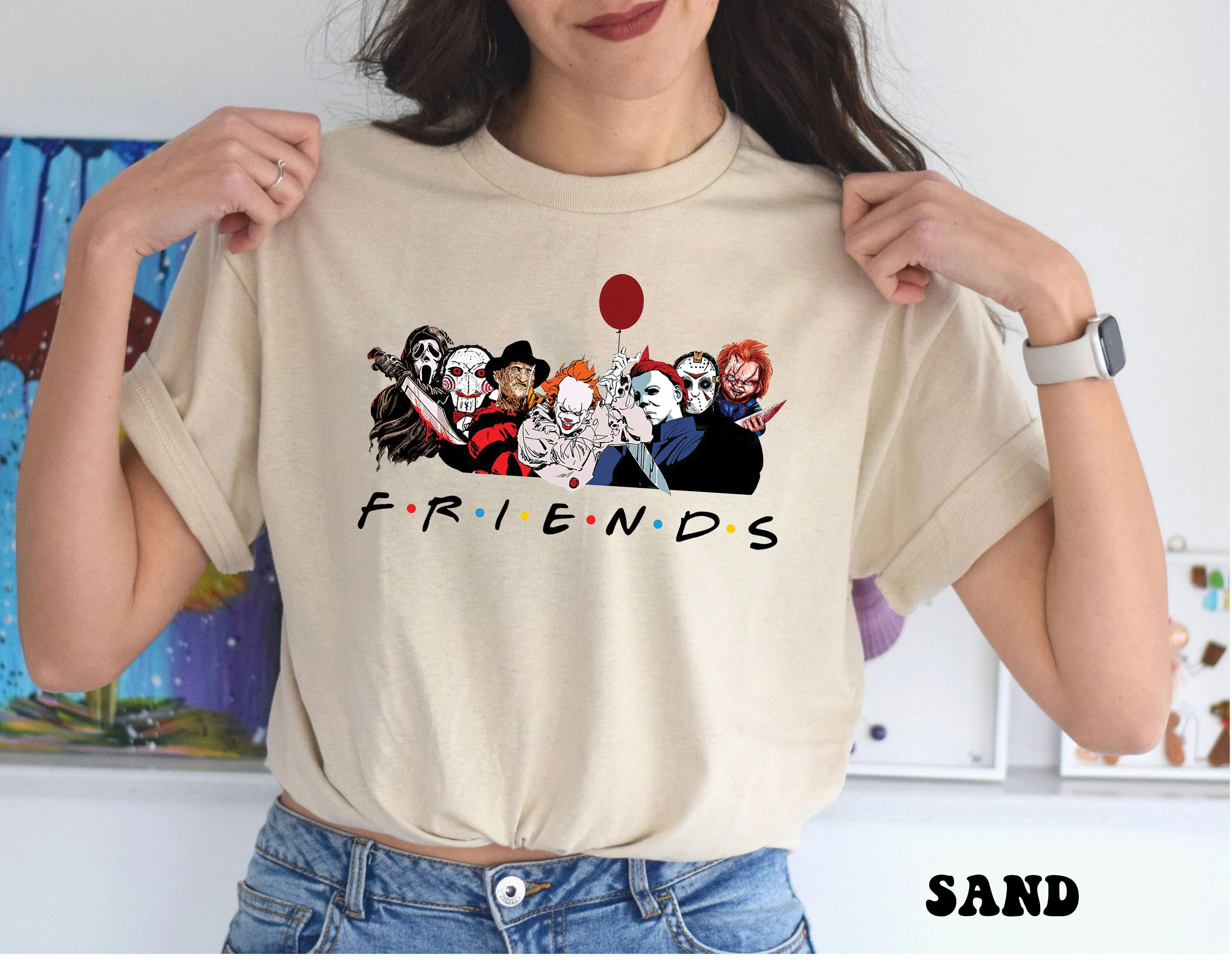 Horror Characters Friends T- Shirt, Halloween Horror Characters Shirt