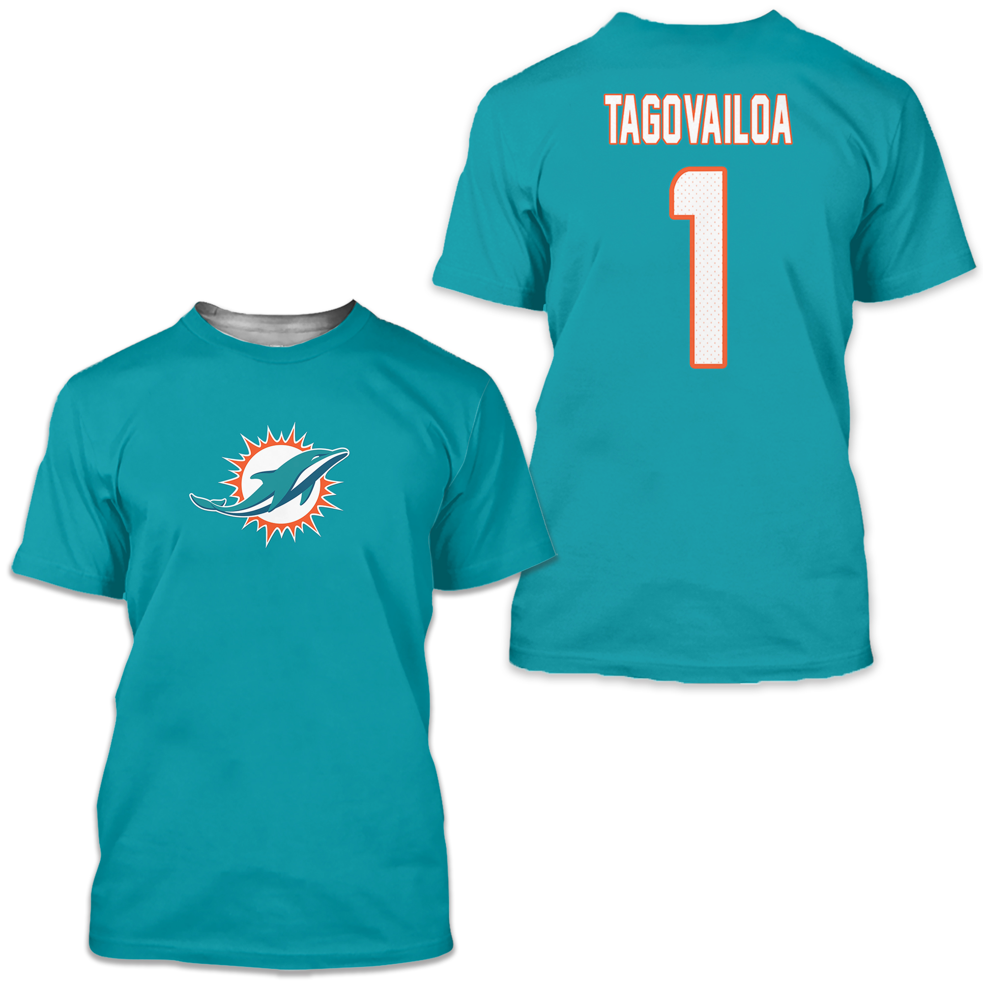 Youth Heathered Aqua Miami Dolphins Logo T-Shirt