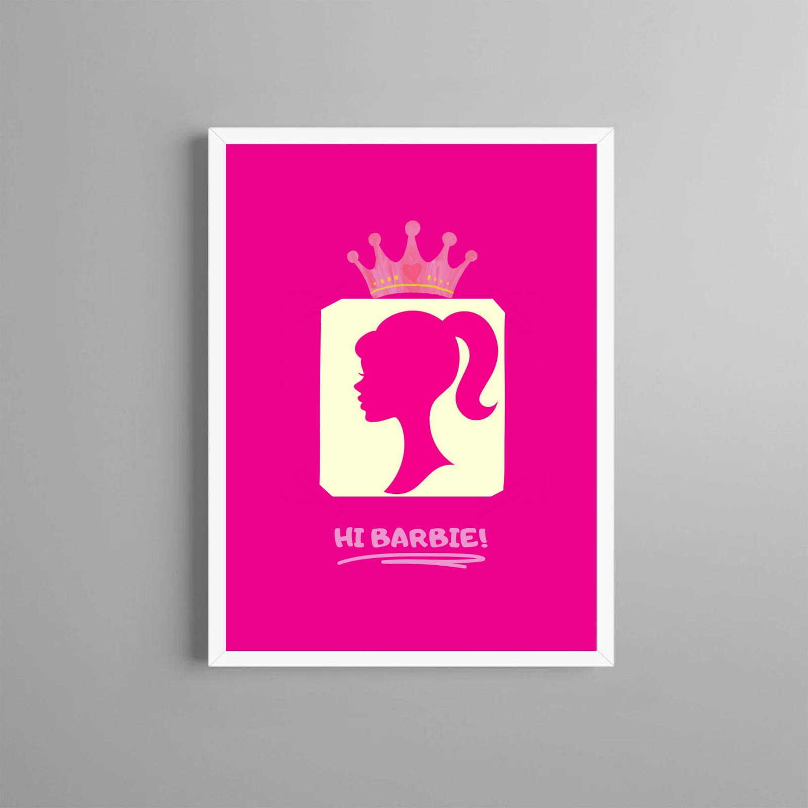 Barbie Print Pink Girls Bedroom Decor Pink Birthday Prints Girly Poster