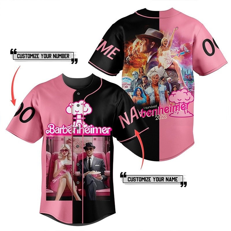 Personalized Barbie Jersey, Barbenheimer Baseball Jersey, Movie Shirt, Fan Barbie