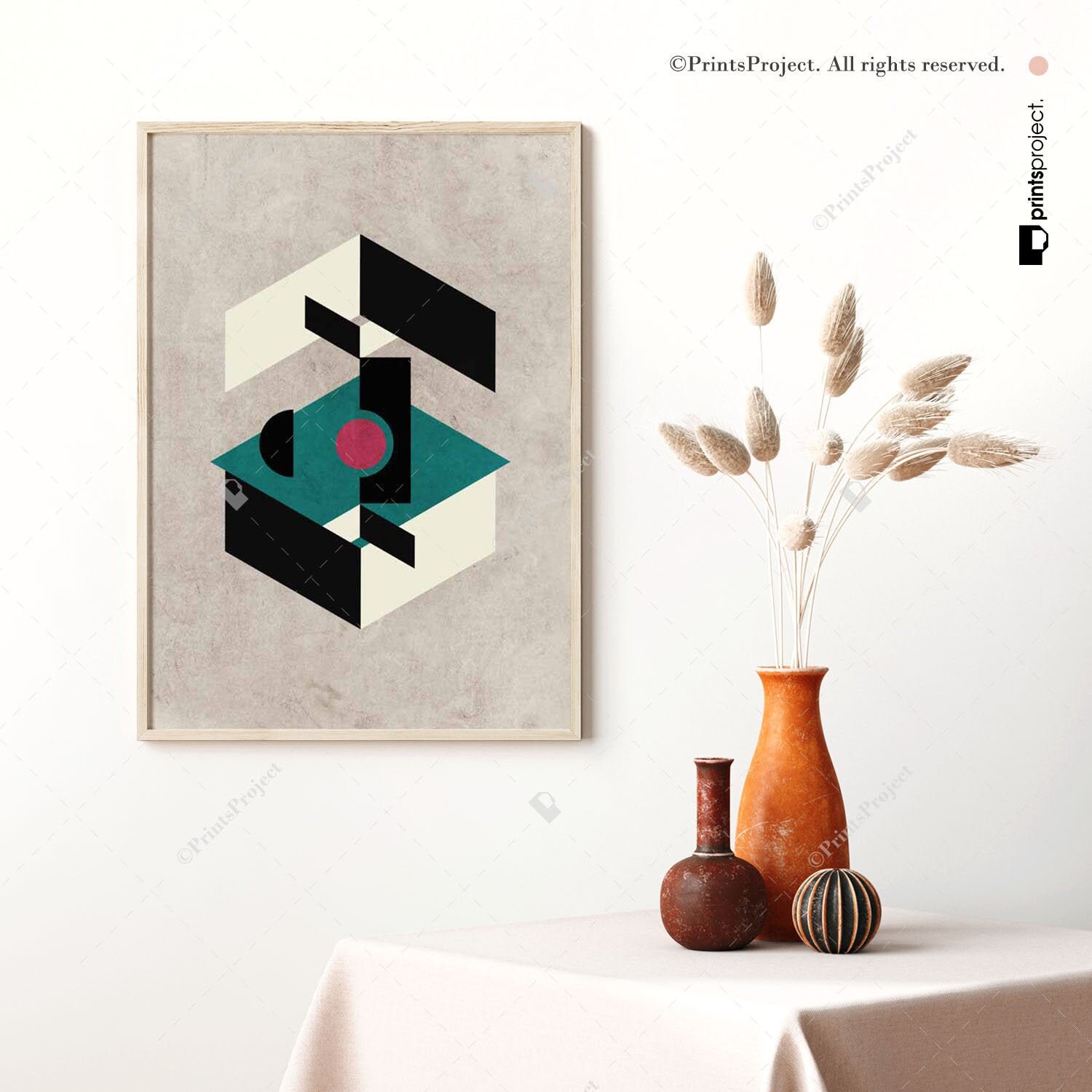 Large Geometric Poster, Mid Century Modern, Digital Print, Affiches ...