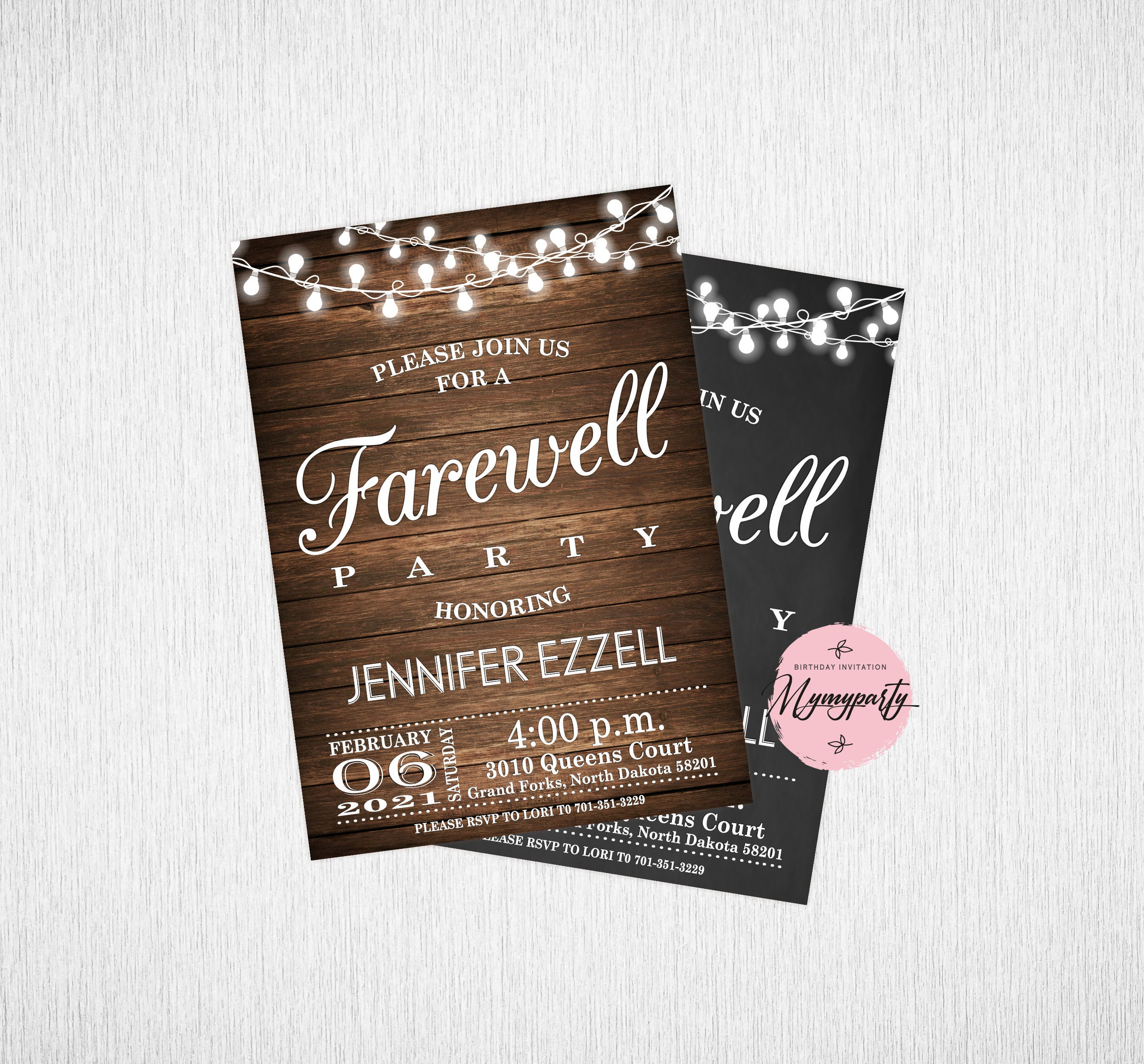 Farewell Party Invitation, Farewell Invitation, Rustic Farewell Party ...