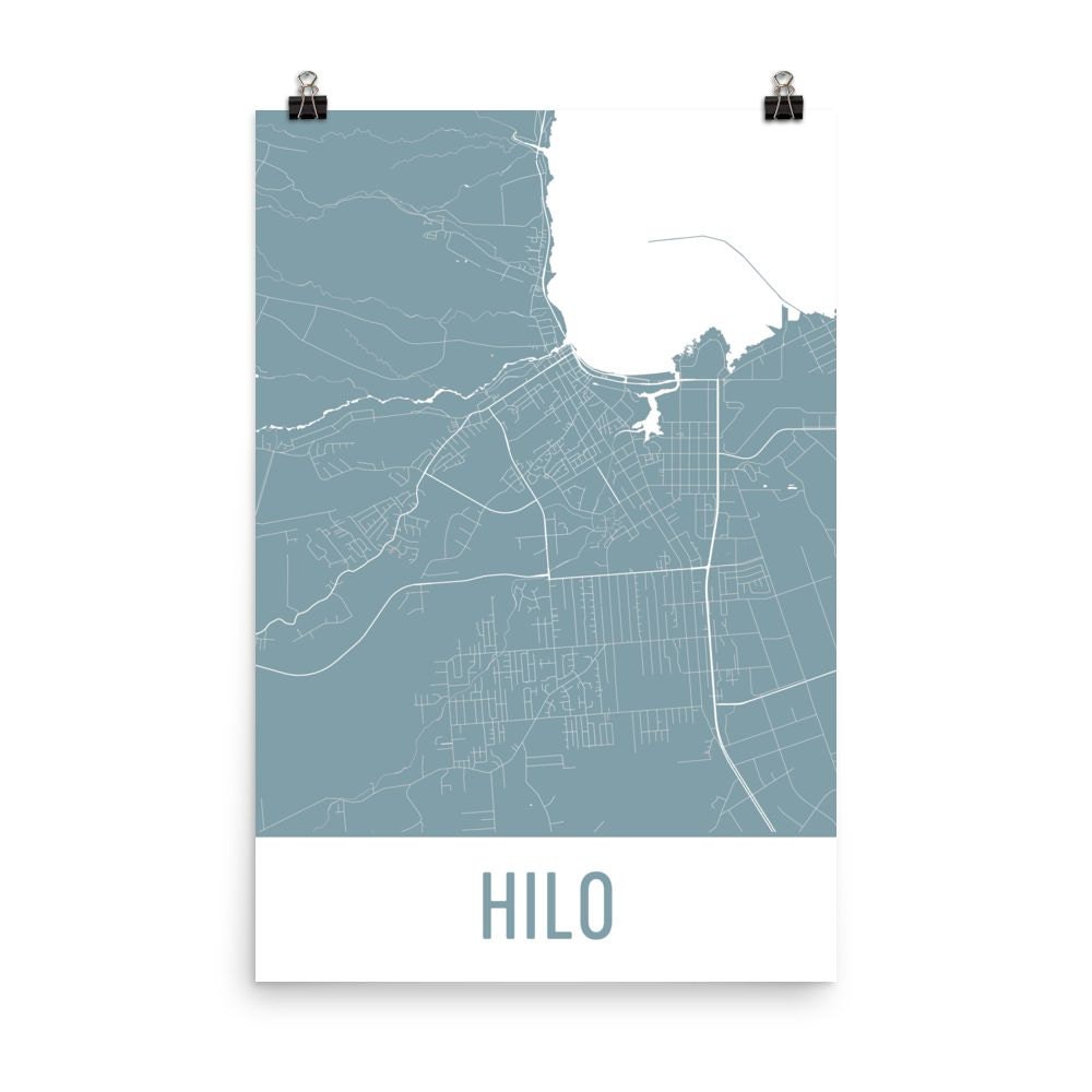 Hilo Map, Hilo Art, Hilo Print, Hilo Hawaii Poster, Hilo Wall Art, Map