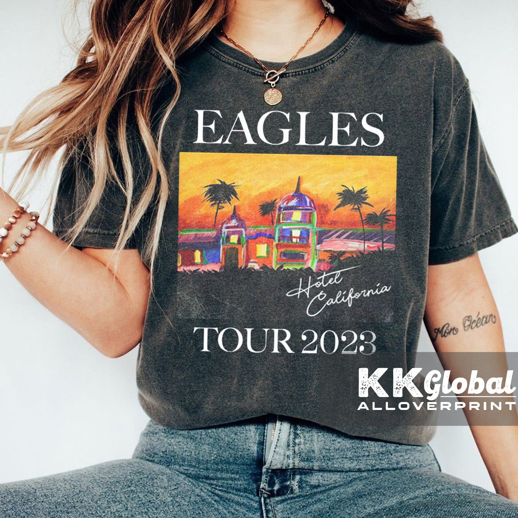 The Eagles Hotel California Tour 2023 T-Shirt, The Eagles The Long ...