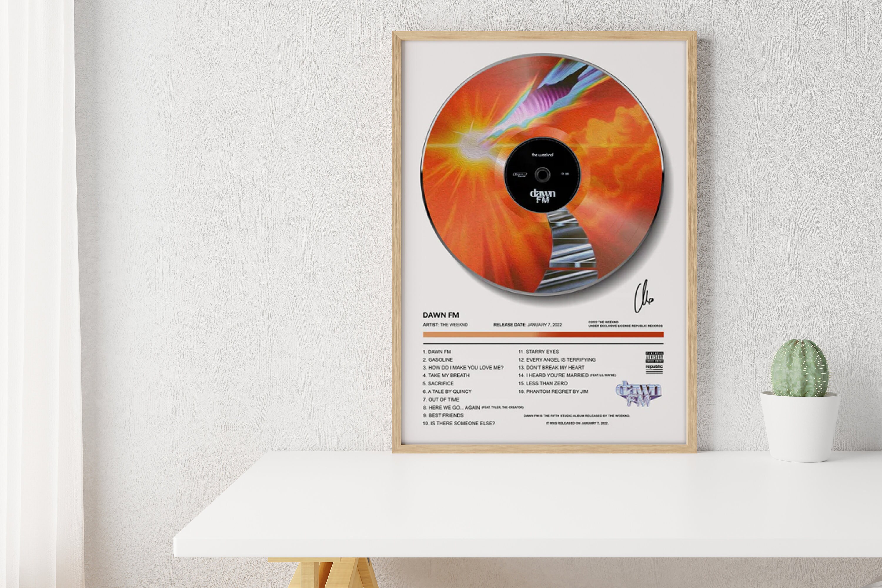 Weeknds Dawn FM Vinyl Polaroid Album Wall Art Prints Album Cover Wall