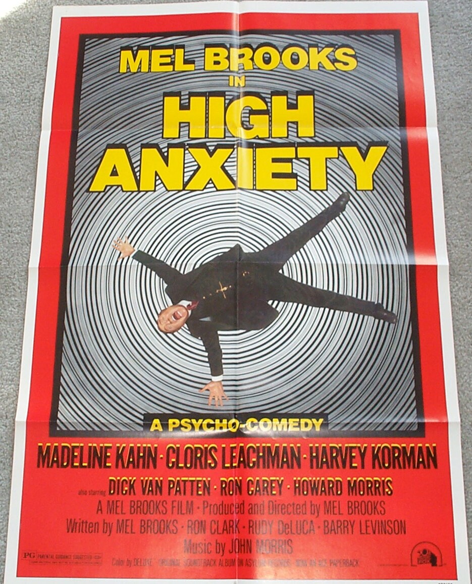 Original HIGH ANXIETY Movie Poster 1977 Mel Brooks, Harvey Korman ...