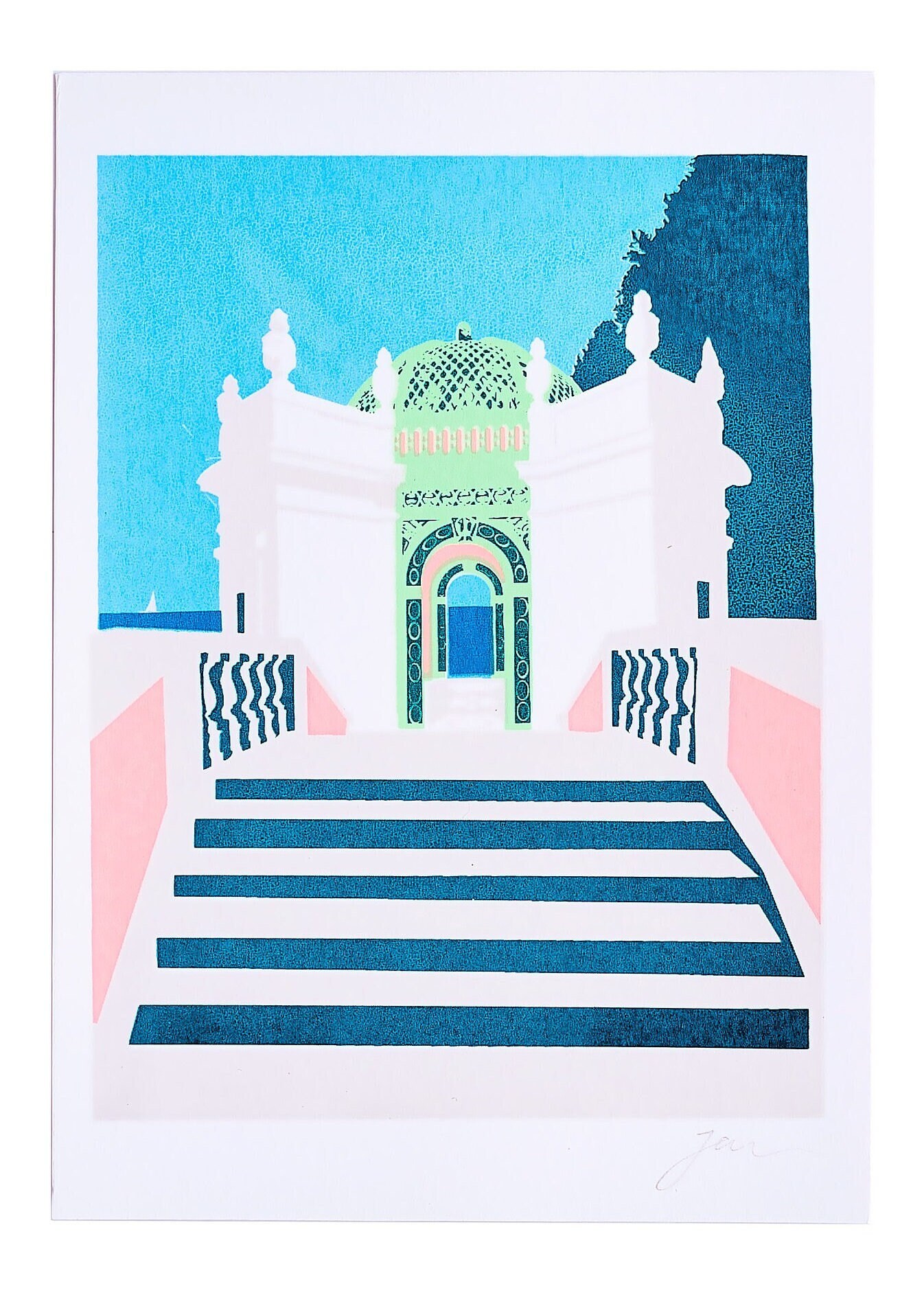 Vizcaya Gazebo Screen Print Miami Style Multiple Sizes Home Decor
