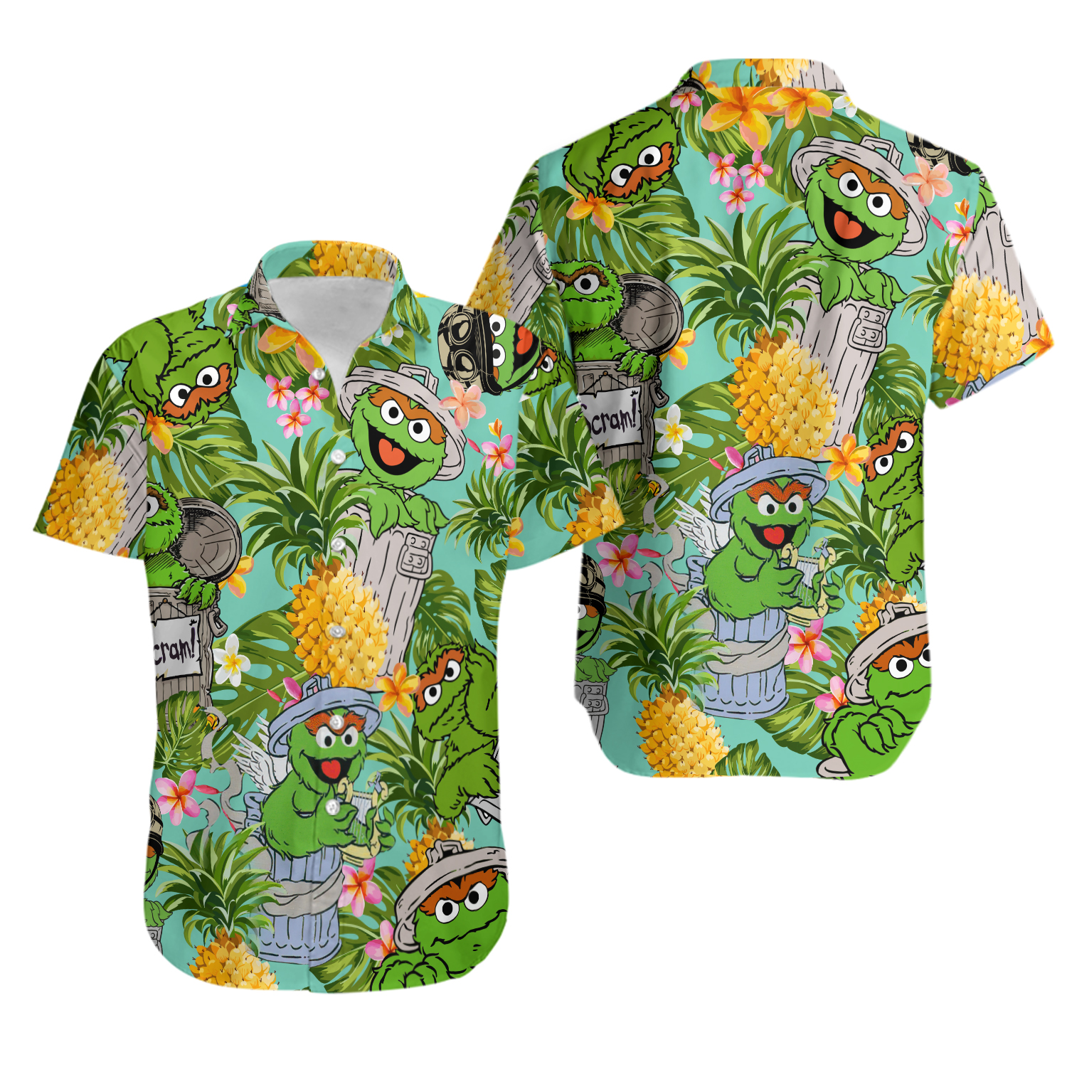 Oscar The Grouch Muppets Hawaiian Shirt