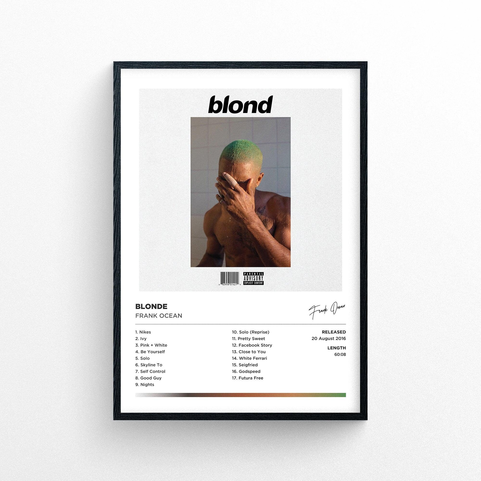 Frank Ocean Album Cover Poster Blonde Album Poster Designed And Sold By