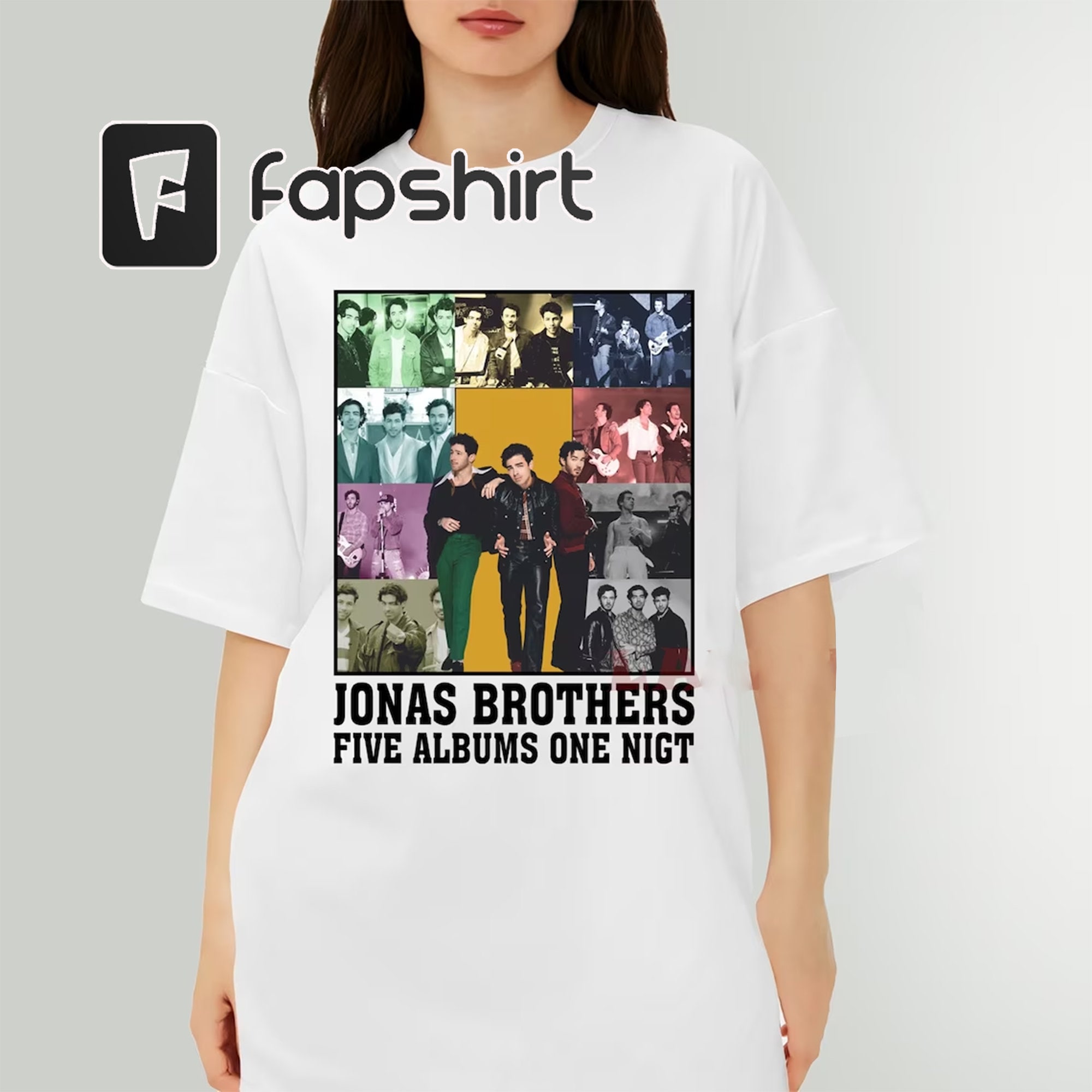 Jonas Brothers T Shirt, Jonas Five Albums One Night Tour Shirt, Jonas