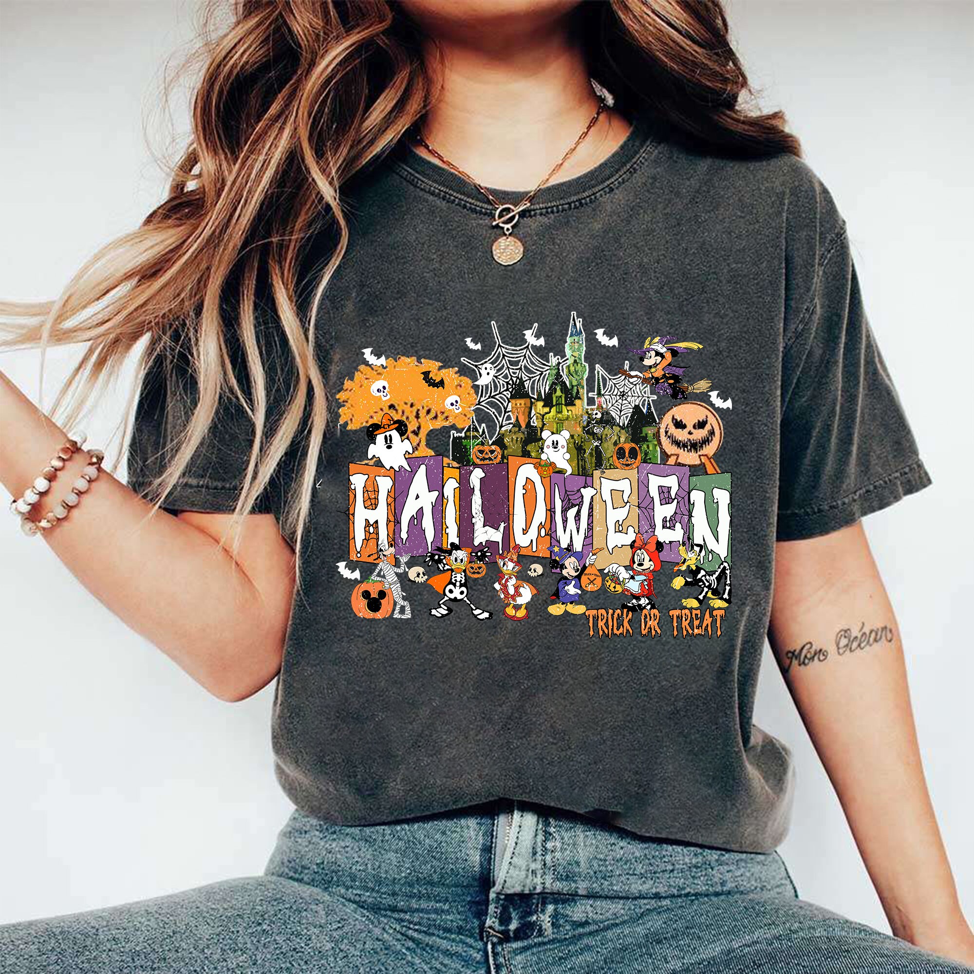 Retro Disney Halloween 2023 Trick Or Treat Shirt