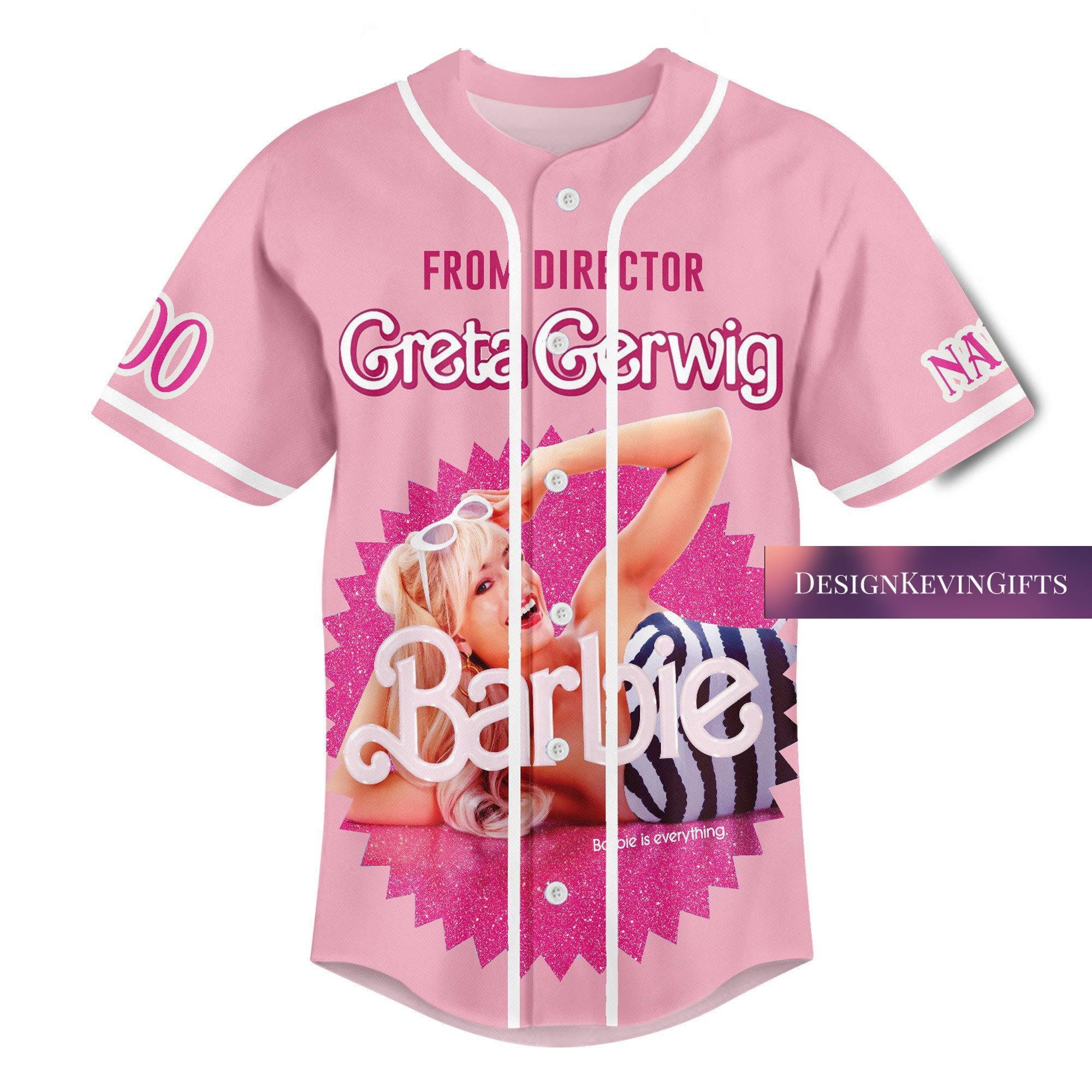 Barbi Shirt, Barbi Baseball Jersey, Pink Girl Jersey, Doll Baby Girl