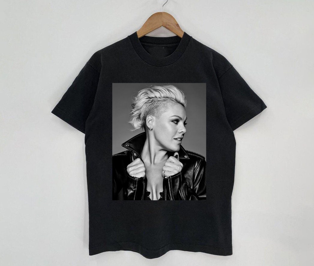 Black And White Pink Shirt, Pink Singer TShirt, Concert 2023