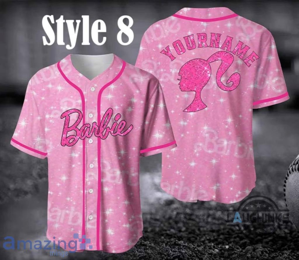 Barbi Shirt, Barbi Baseball Jersey, Pink Girl Jersey, Doll Baby Girl Jersey