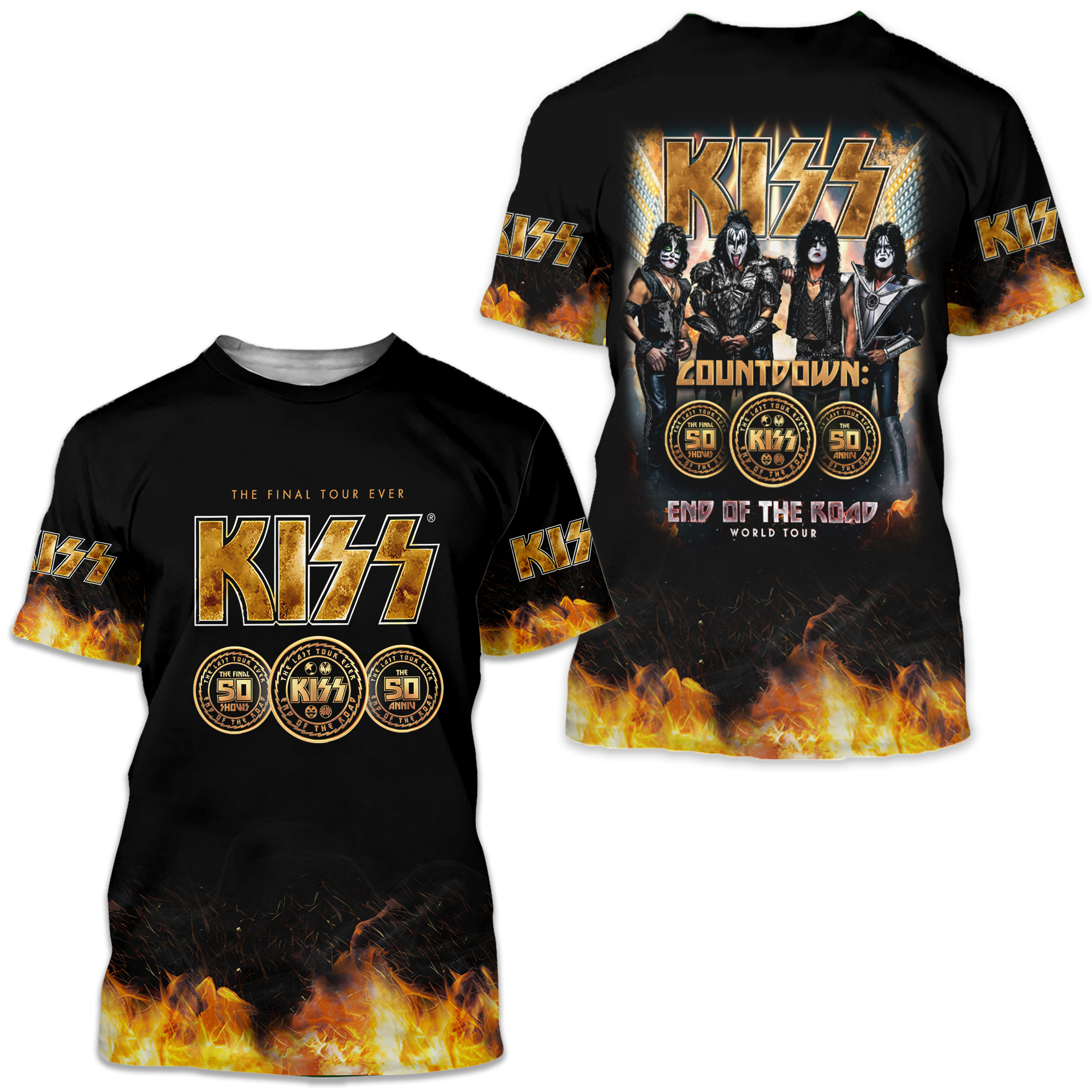 Kiss Band 50th Anniversary 1973-2023 Signature 3D T-Shirt, KISS Band Shirt