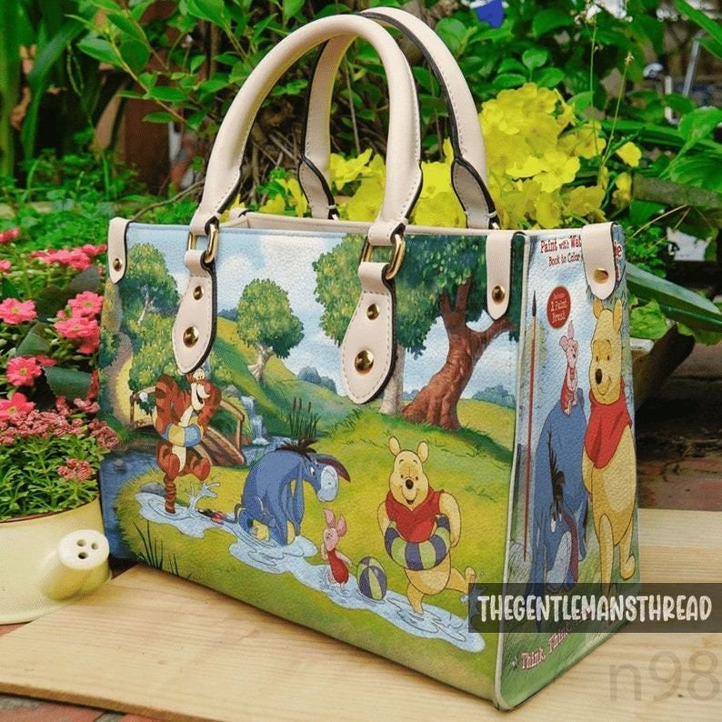 Winnie The Pooh Leather Handbag, Pooh/Eeyore/Tigger/Piglet Cartoon ...