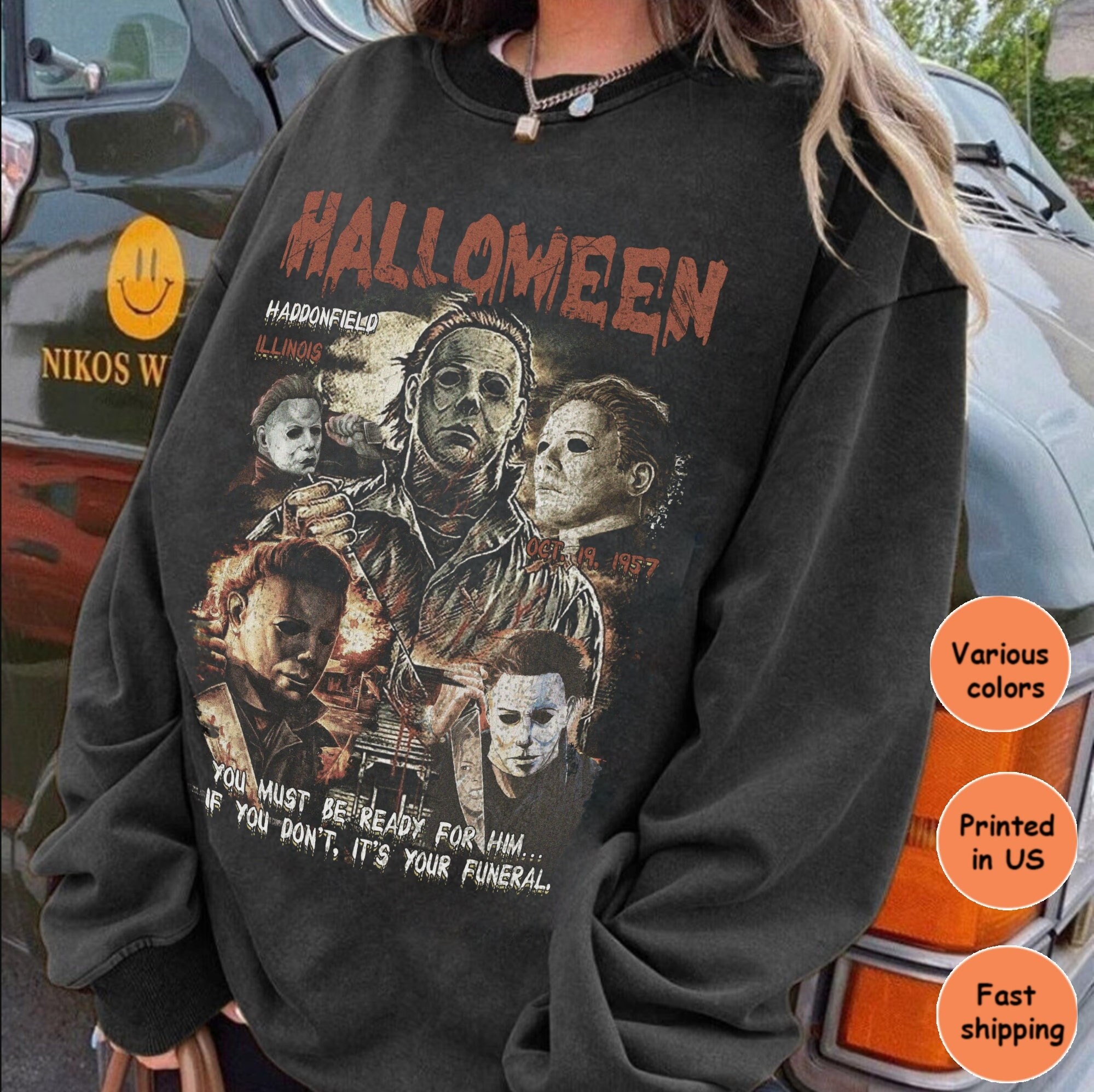 Vintage Michael Myers Sweatshirt Halloween Horror Movie Sweatshirt The ...