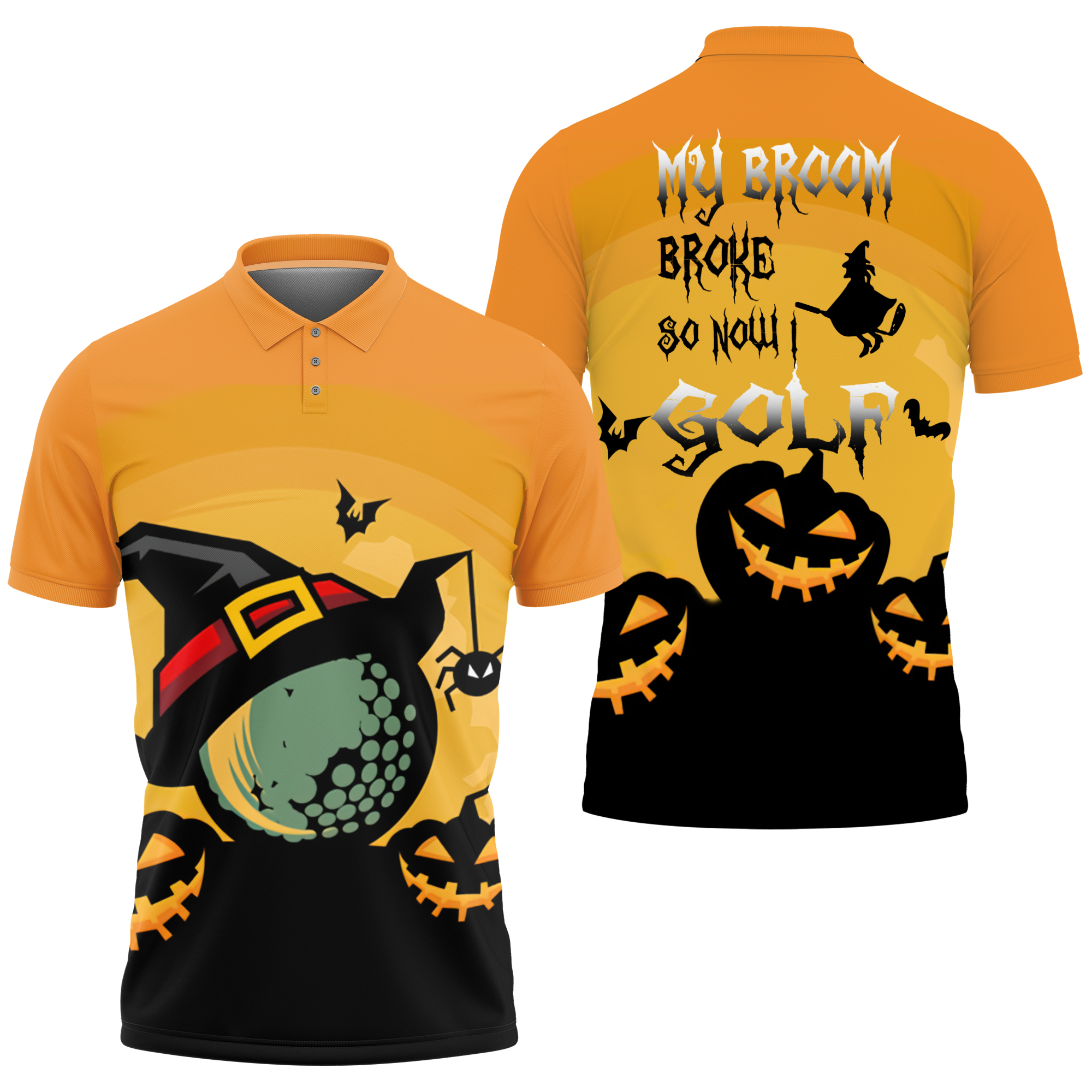 Halloween Golf Witch Polo Shirt