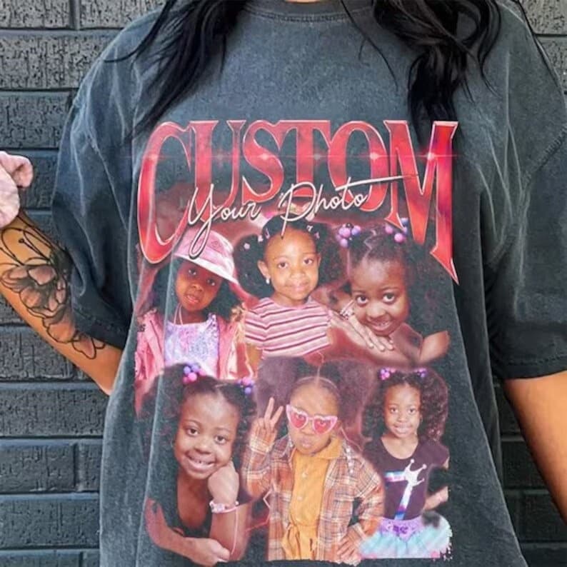 Descubra Camiseta de rap pirata personalizada, camisas vintage com foto personalizada dos anos 90, camisa de rap personalizada, camisa pirata personalizada