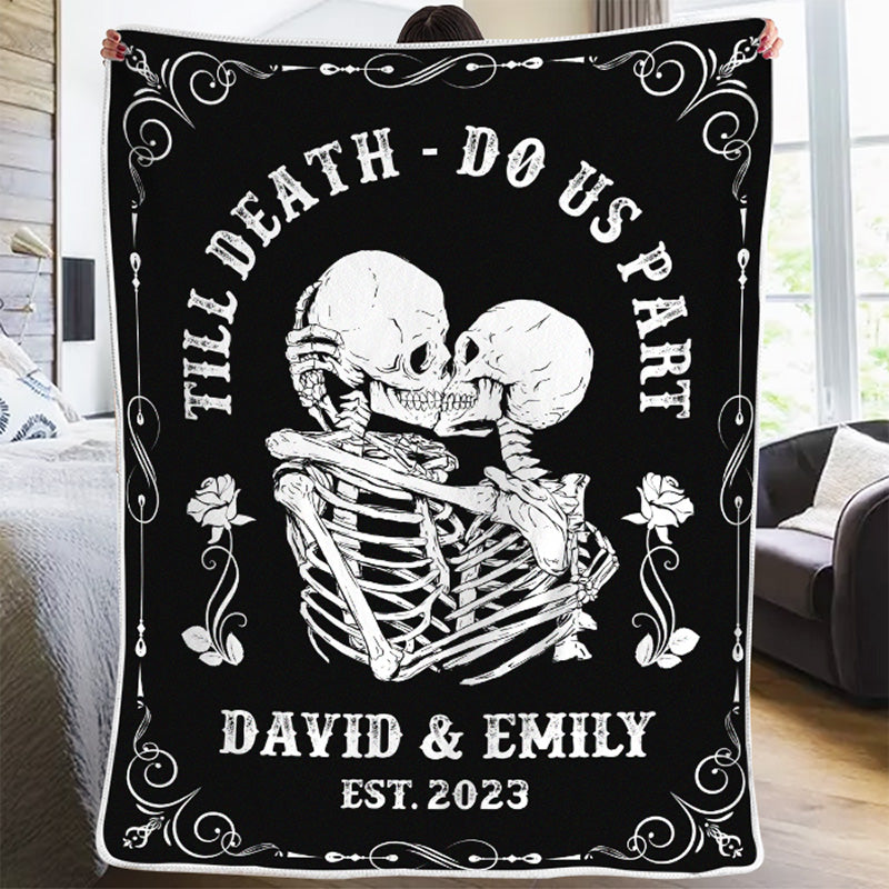 Till Death Do Us Part, Couple Personalized Custom Blanket, Gift For Husband Wife, Anniversary