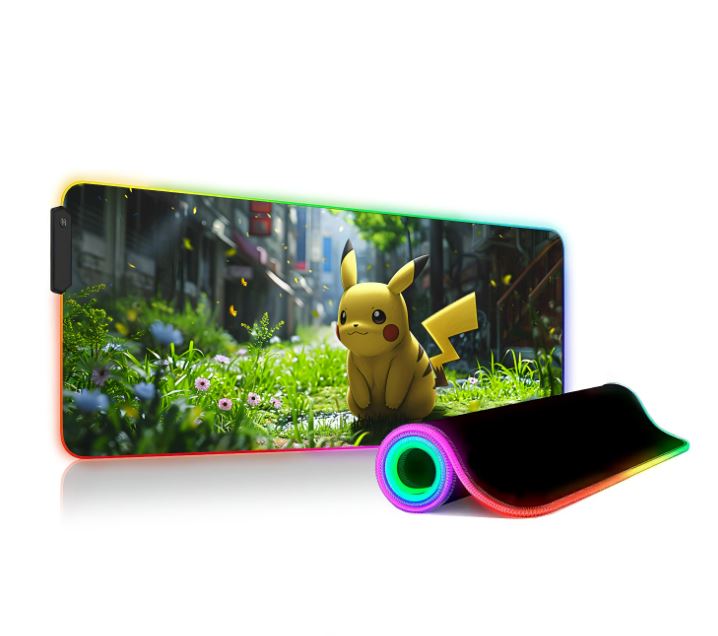 Pkm Pika Led Rgb Mouse Pad, Anime Decor