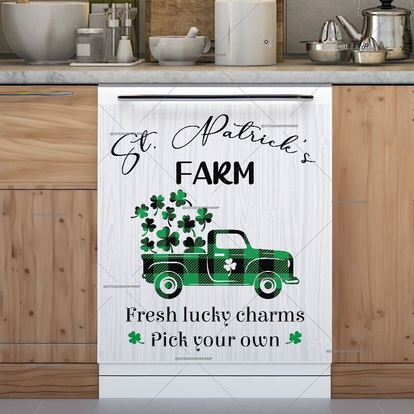 Kitchen Dishwasher Cover - Saint Patrick's Farm Truck Dishwasher Cover