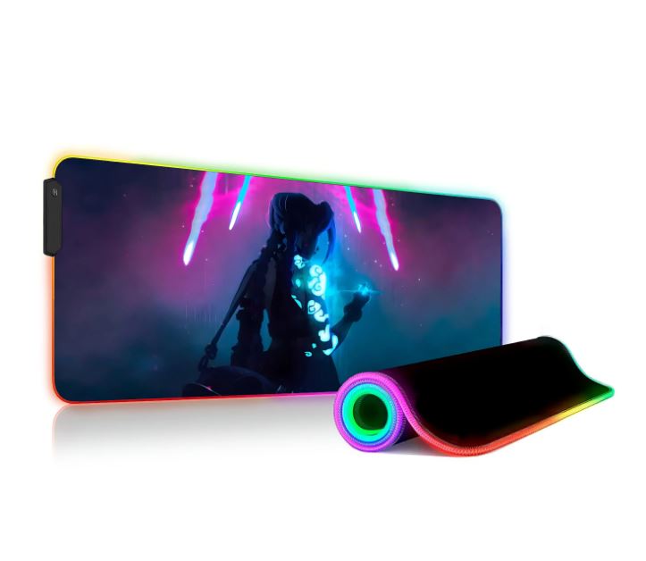 League Of Legends Jinx Led Rgb Mouse Pad, Game Decor