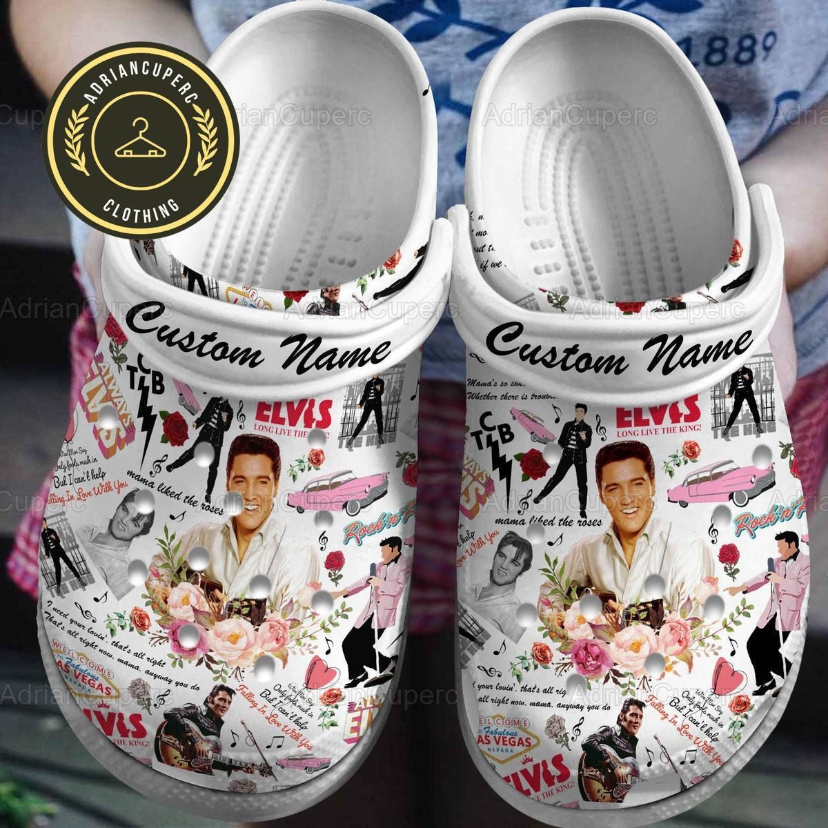 Custom The King Of Rock Elvis Presley Clogs, Music Slippers