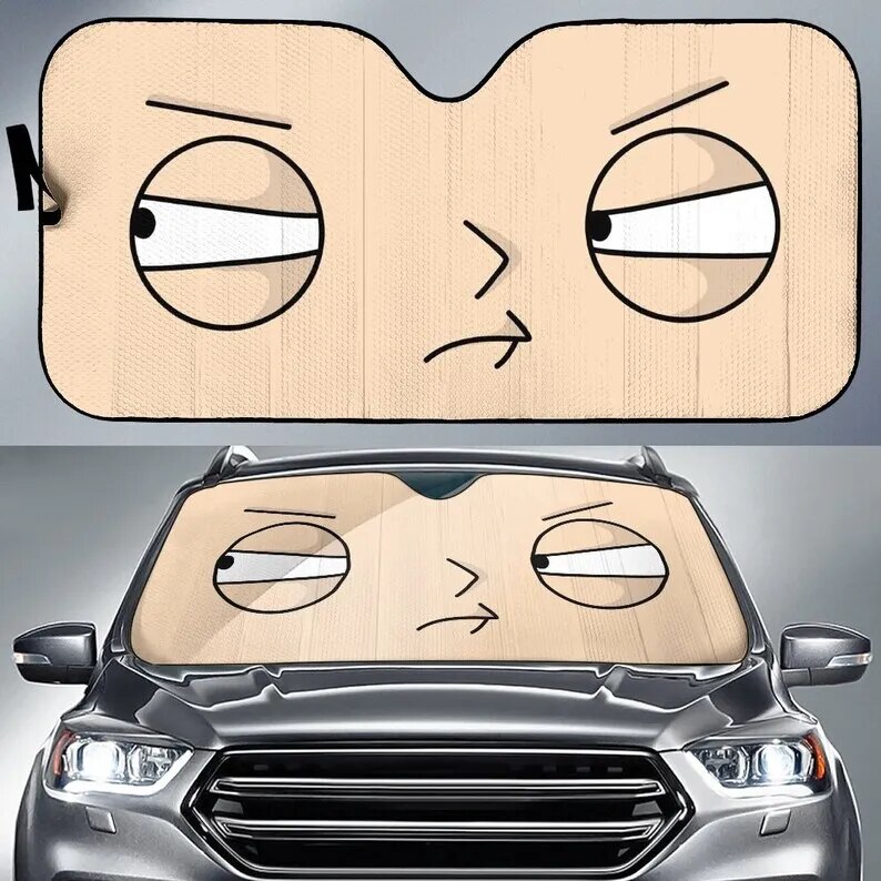 Stewie Griffin Eyes Car Sunshade Pig In Sunglasses Car Windshield