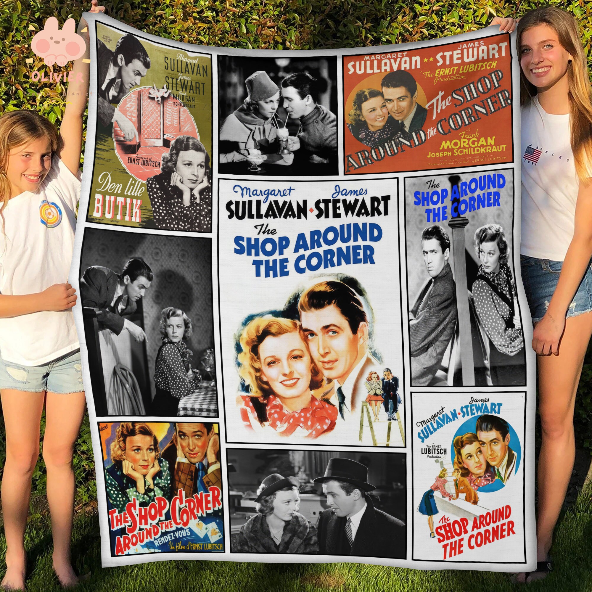 The Shop Around Corner Vintage 90s Christmas Funny Movie Fleece Blanket