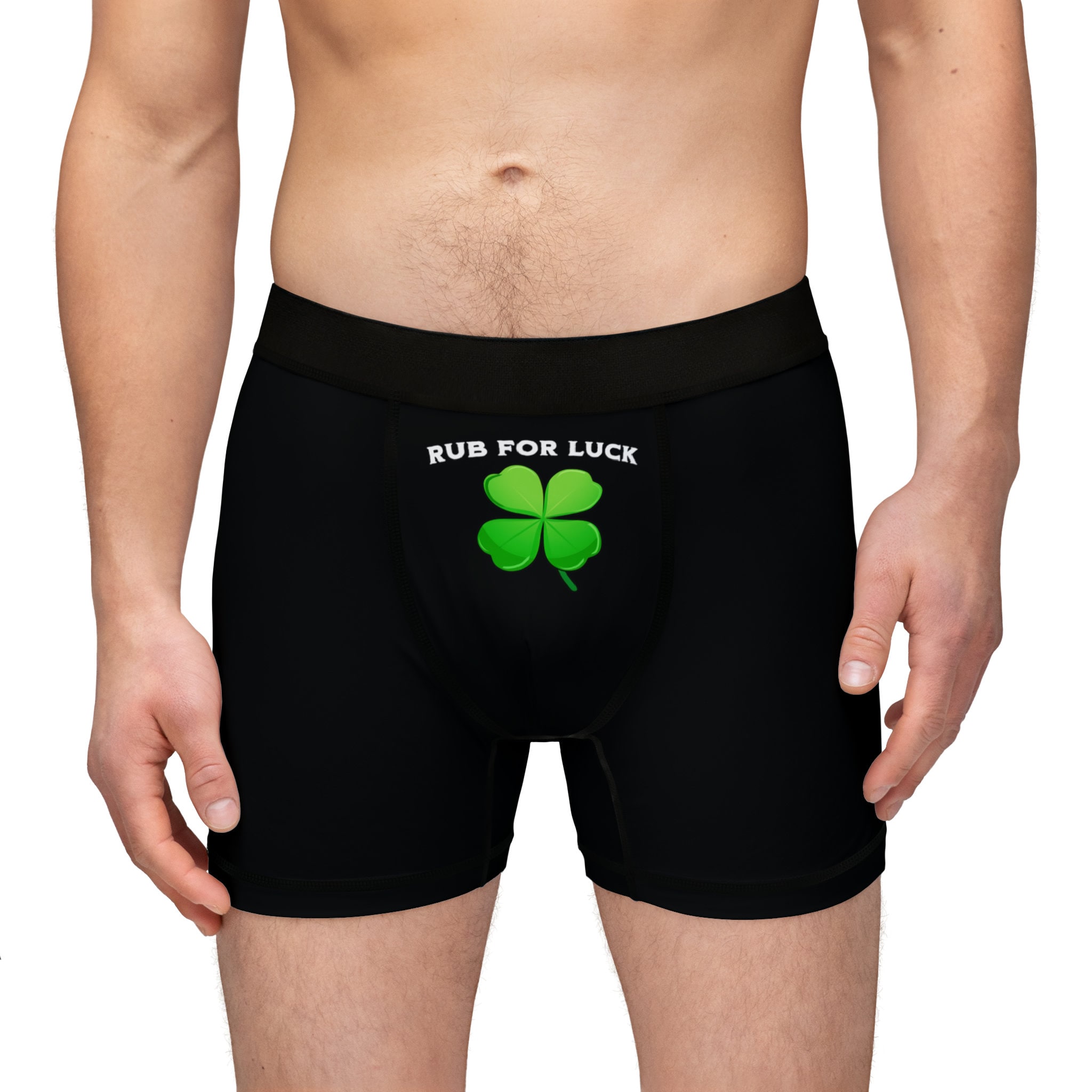 Funny "rub For Luck" Men's St. Patrick's Day Boxers, Funny Boxer Briefs