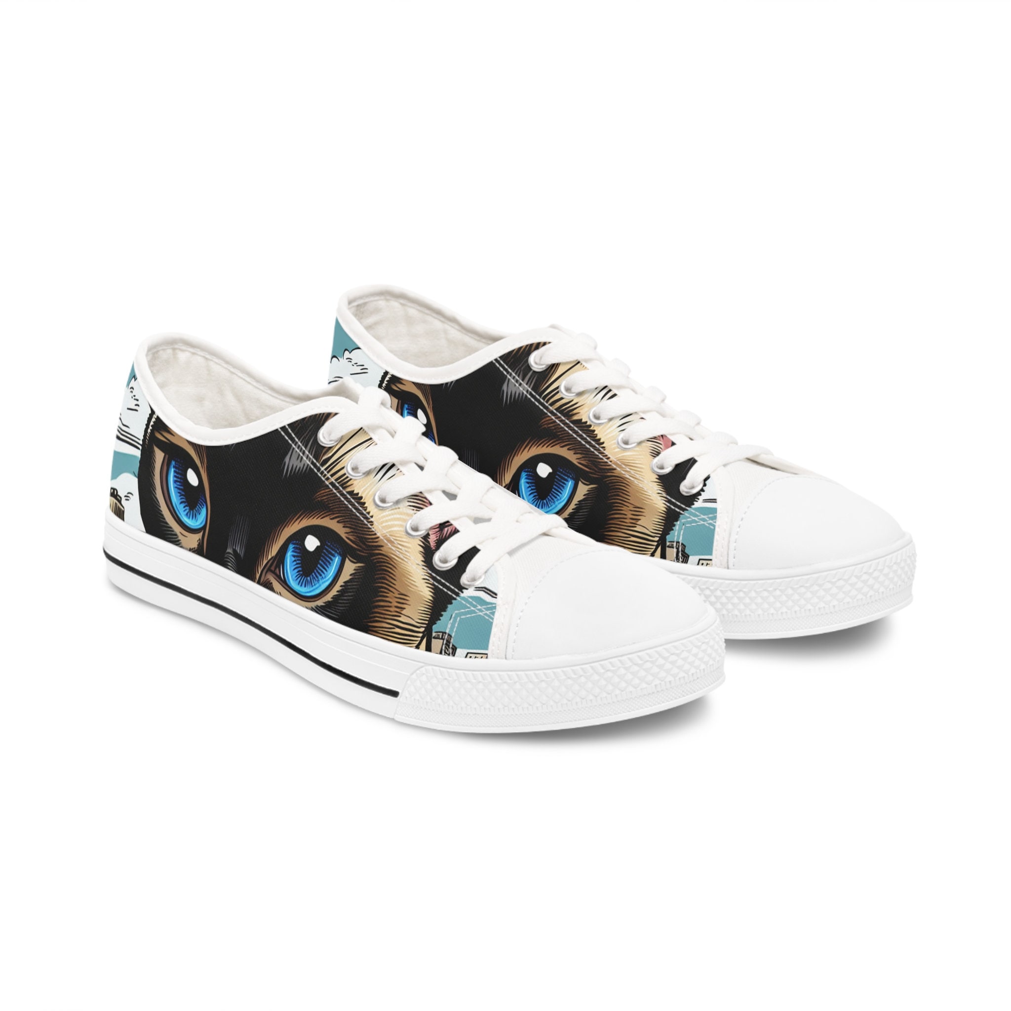 Women's Low Top Sneakers Woman Shoe Siamese Cat