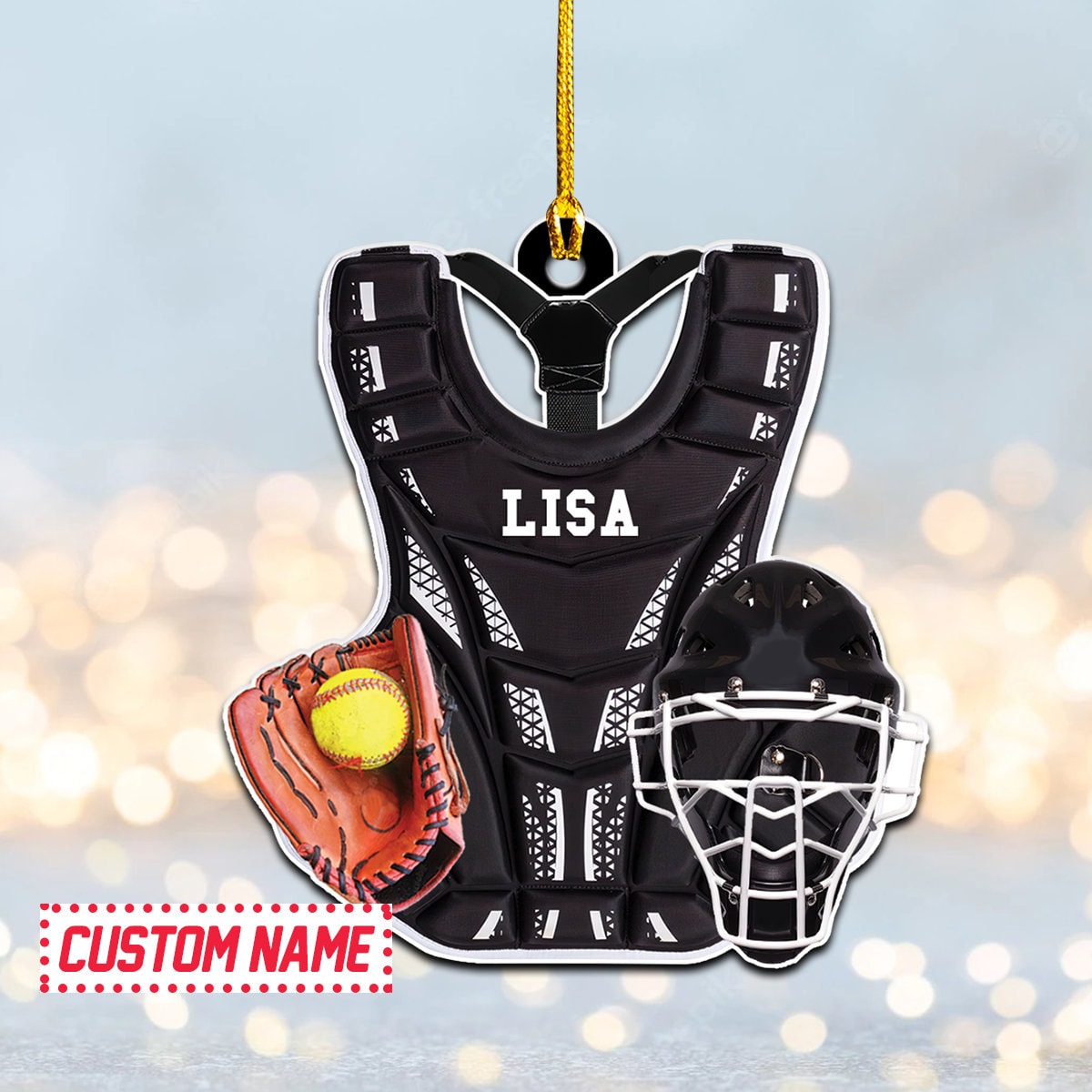 Personalized Softball Catcher Ornament, Ornament Decor