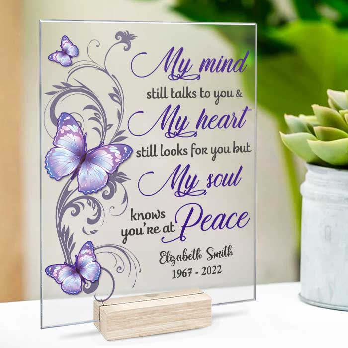 My Mind Still Talks To You - Personalized Acrylic Plaque - Memorial Gift