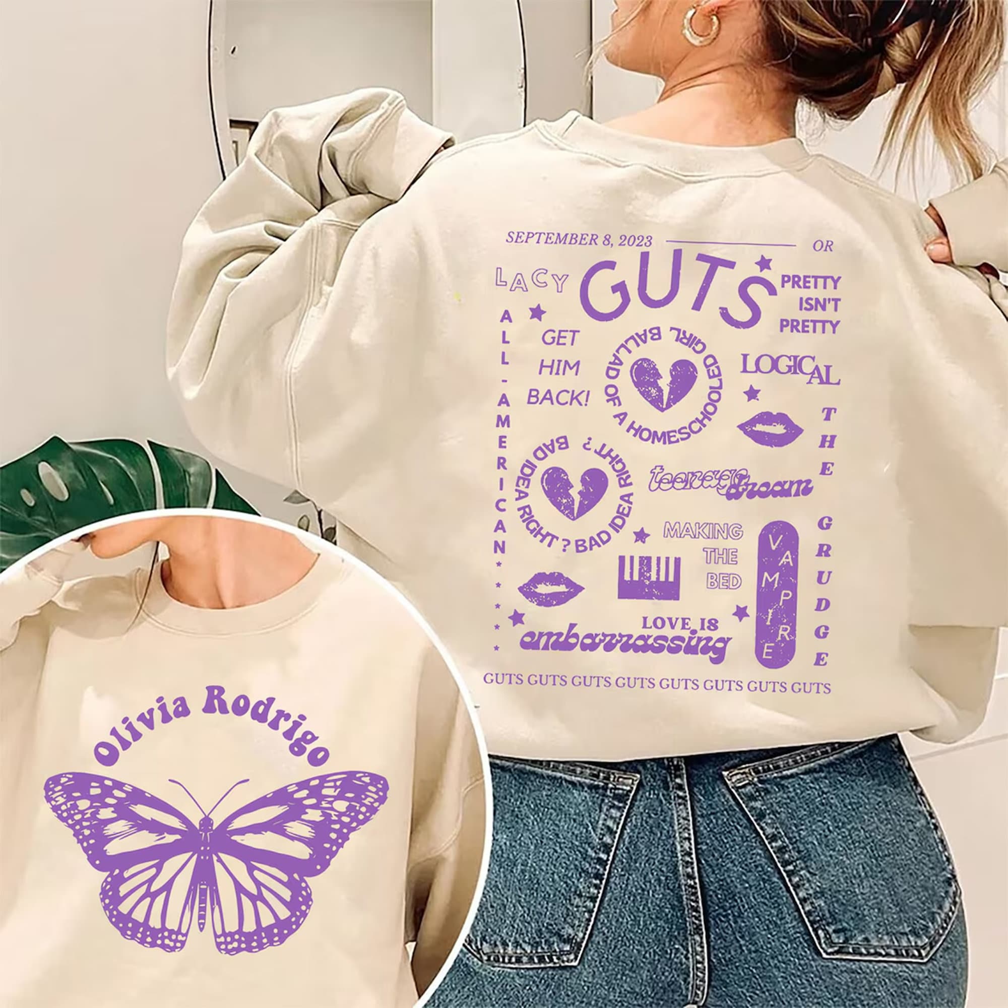 Guts Olivia Track List Sweatshirt, Olivia Rodrigo Album Guts Sweatshirt