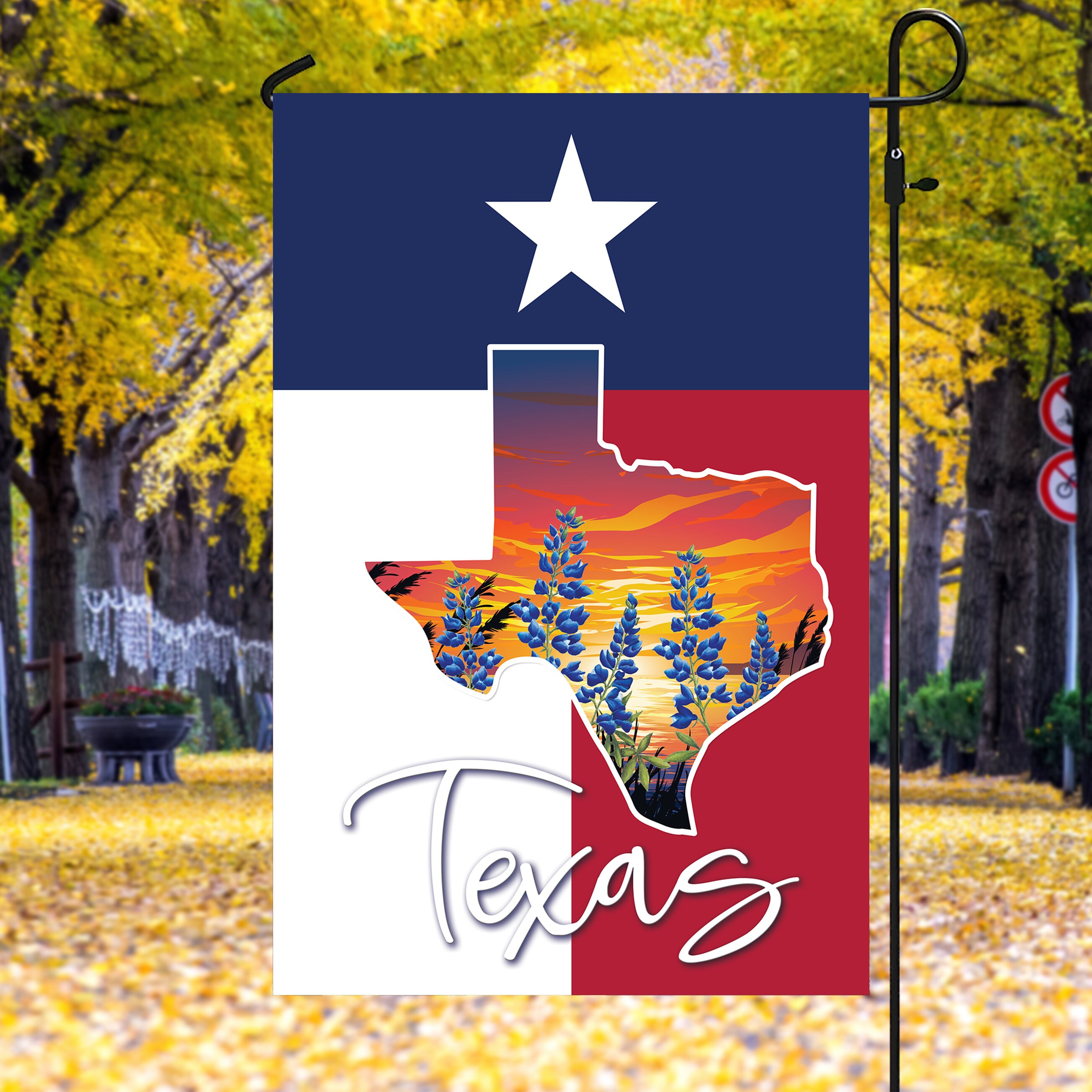 Texas Bluebonnets Flag Garden House Flag