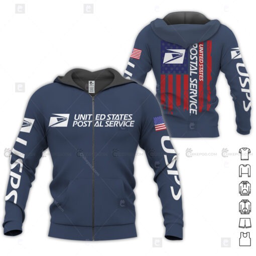 Love Postal Worker Zip Hoodie, United Sps 3d Printed Zip Up Hoodie