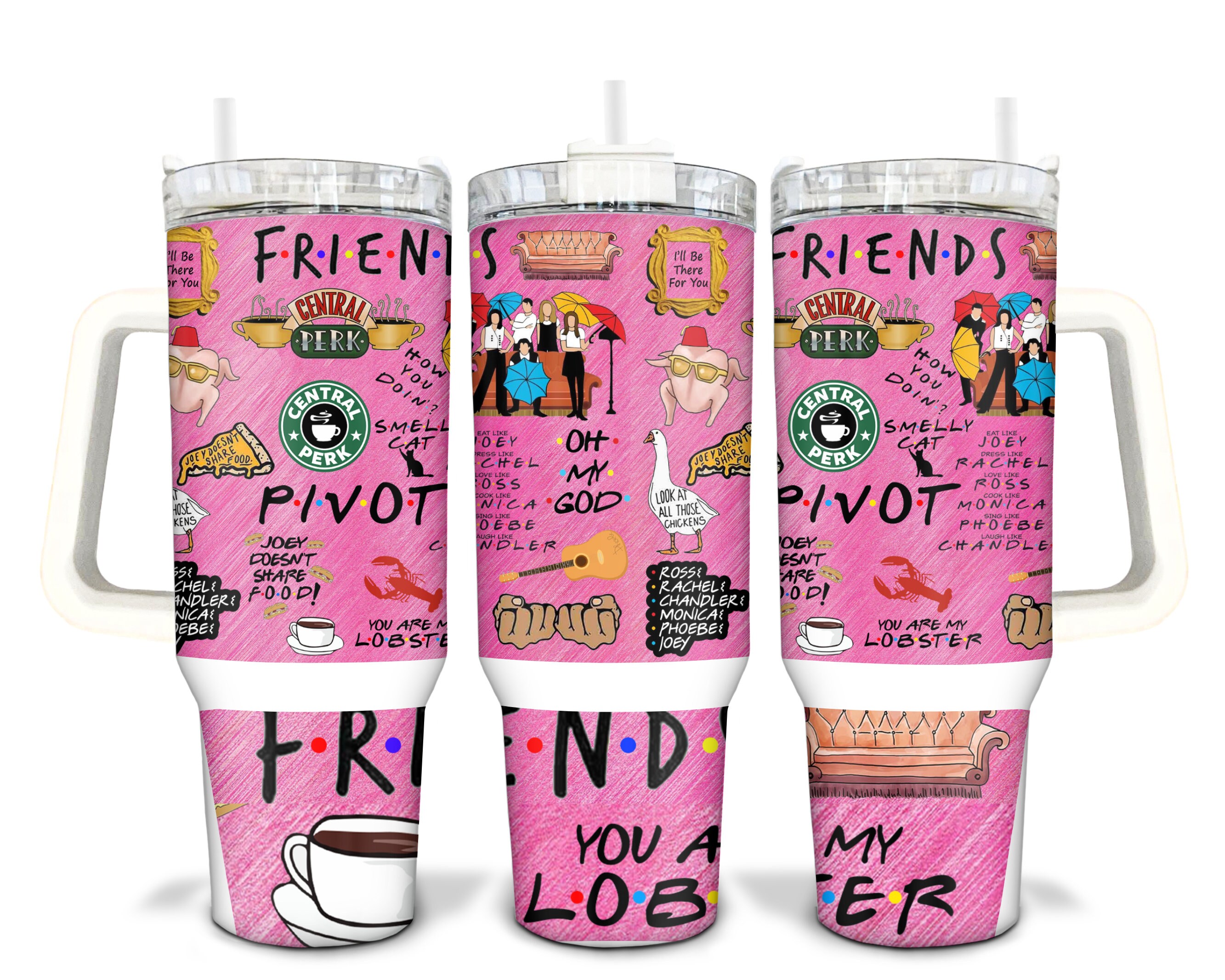 Pink Friends Sublimation 40oz Tumbler