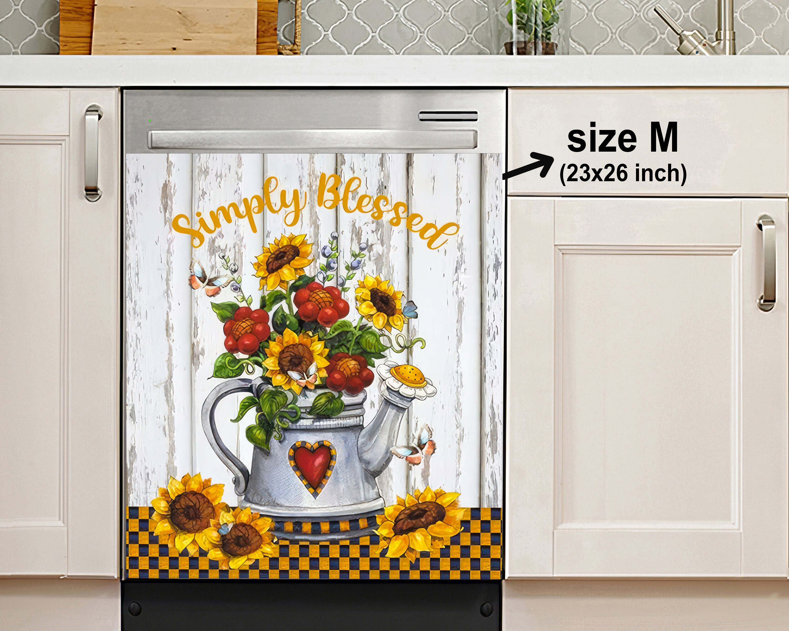 Simply Blessed Dishwasher Cover, Sunshine Sunflower Dishwasher Cover