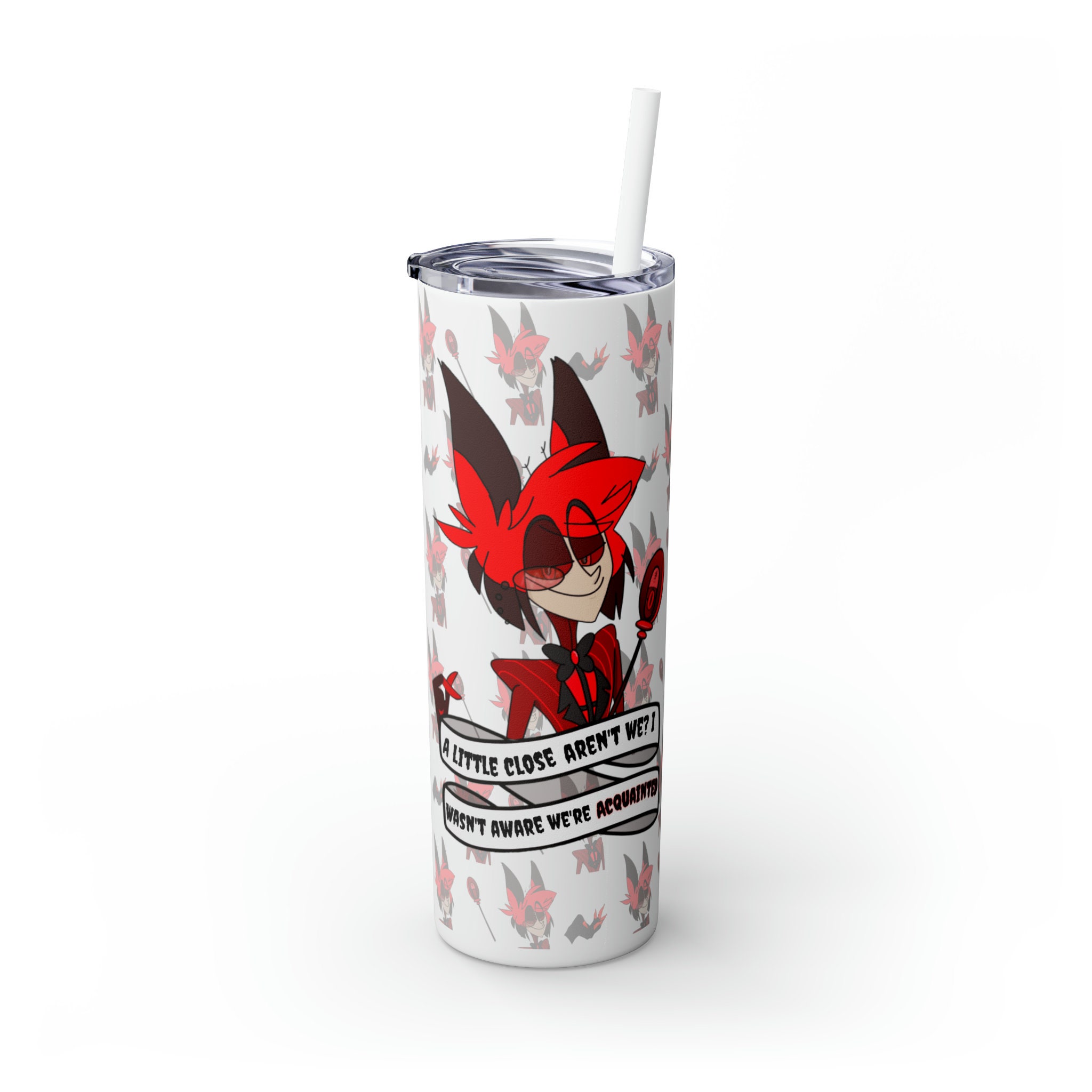 Alator The Radio Demon  Hazbin Hotel Skinny Tumbler With Straw