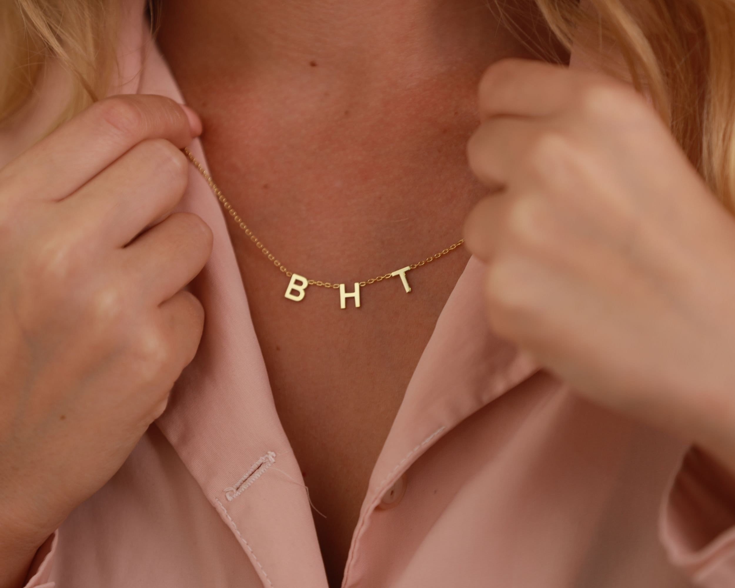 Multiple Initial Name Family Initial Alphabet Necklace