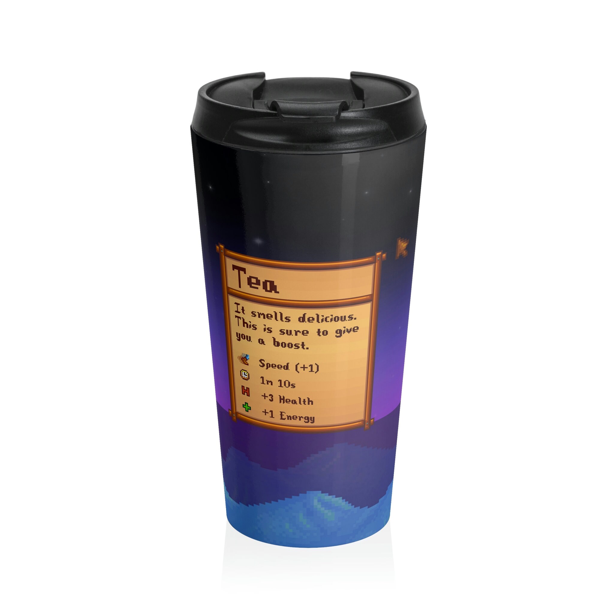 Stardew Valley Night Tea Travel Mug, Video Game Mug, Gamer Mug