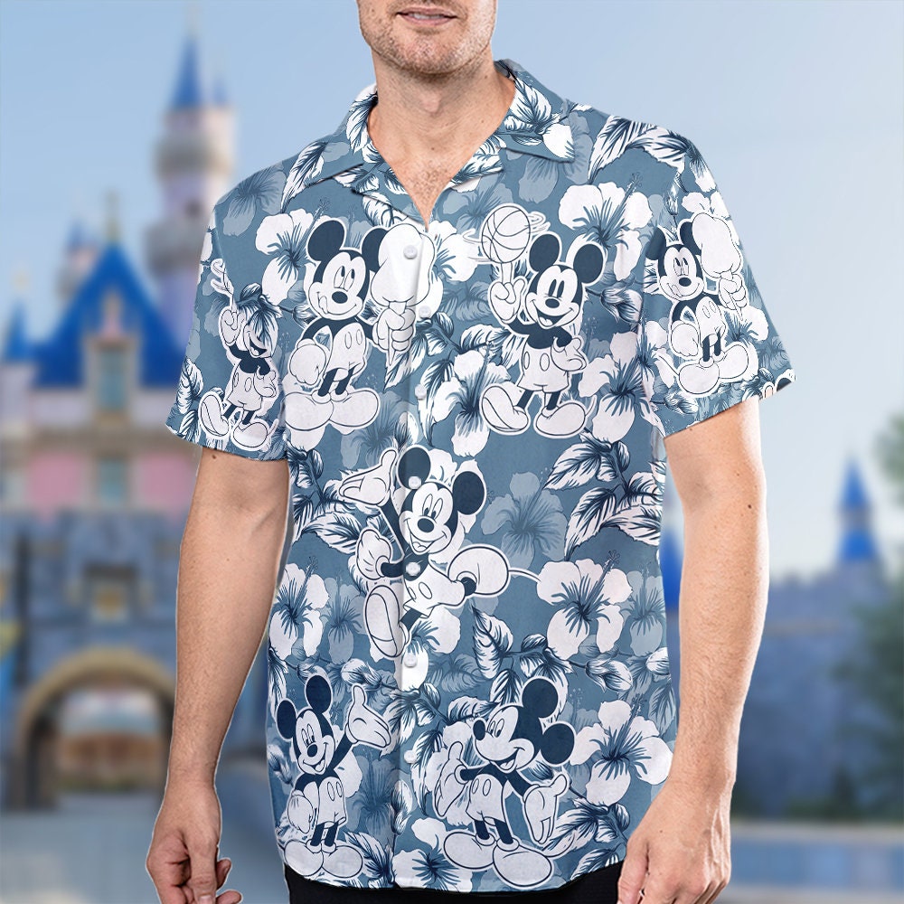 Mouse Tropical Hawaii Shirt, Mouse Button Up Hawaiian Shirt And Short
