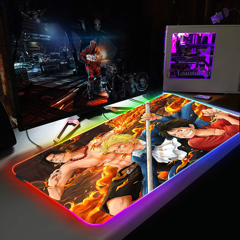 One Piece Led Gaming Large Rgb Extended Anti-slip Mouse Mat Pad Mousepad Desk
